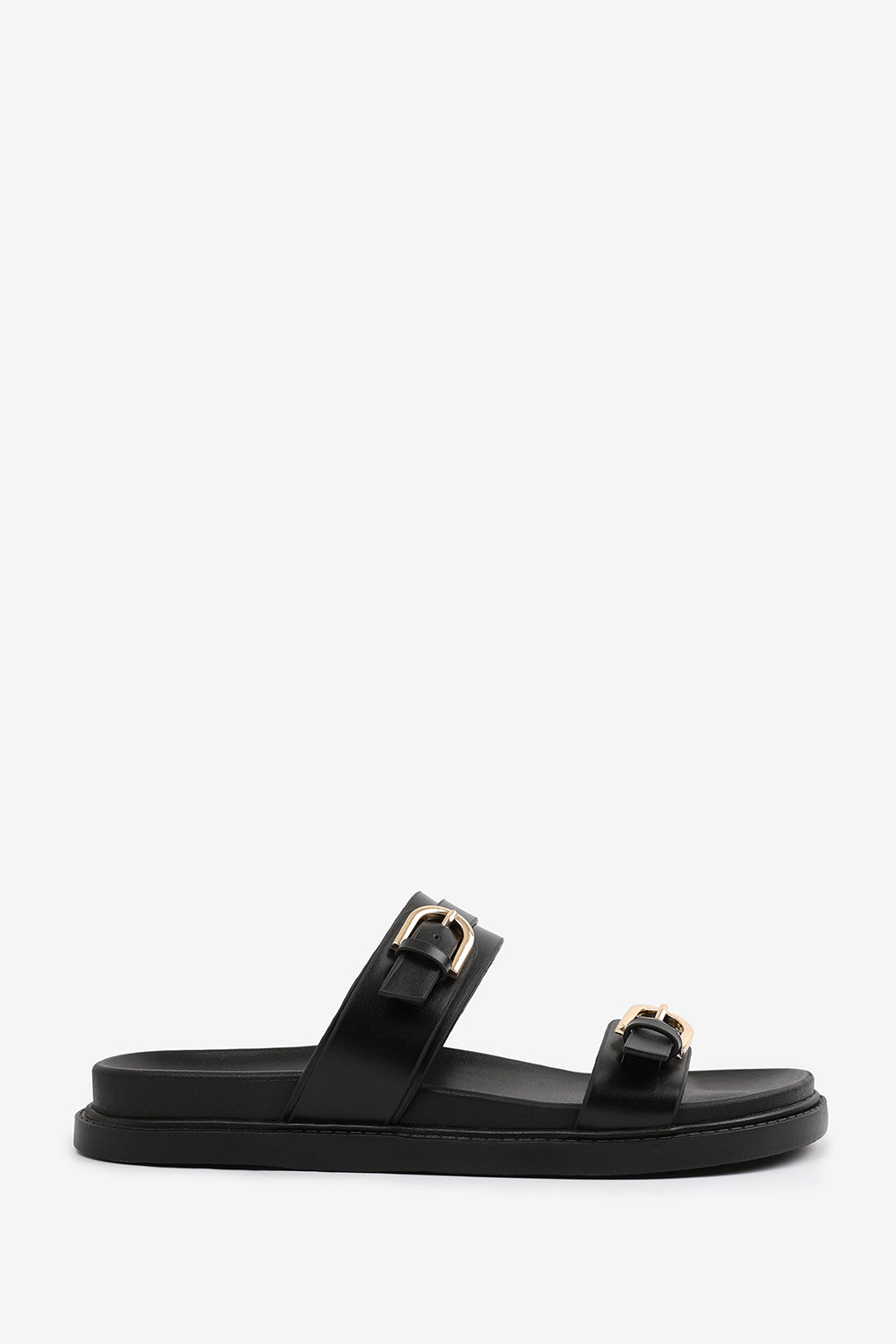 Black 'Abril' Flatform Sandal Double Buckle Strap, Image 2 of 5