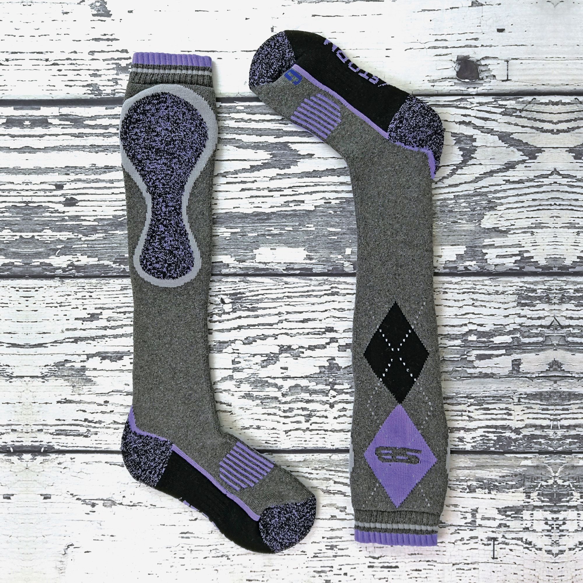 Blue 1 Pack Long Knee High Cotton Equestrian Socks, Image 4 of 5