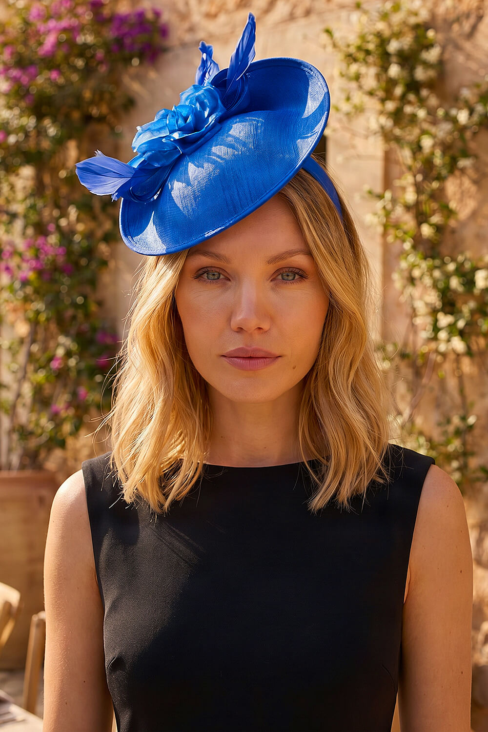 Royal Blue Mini Disc Fascinator, Image 3 of 4