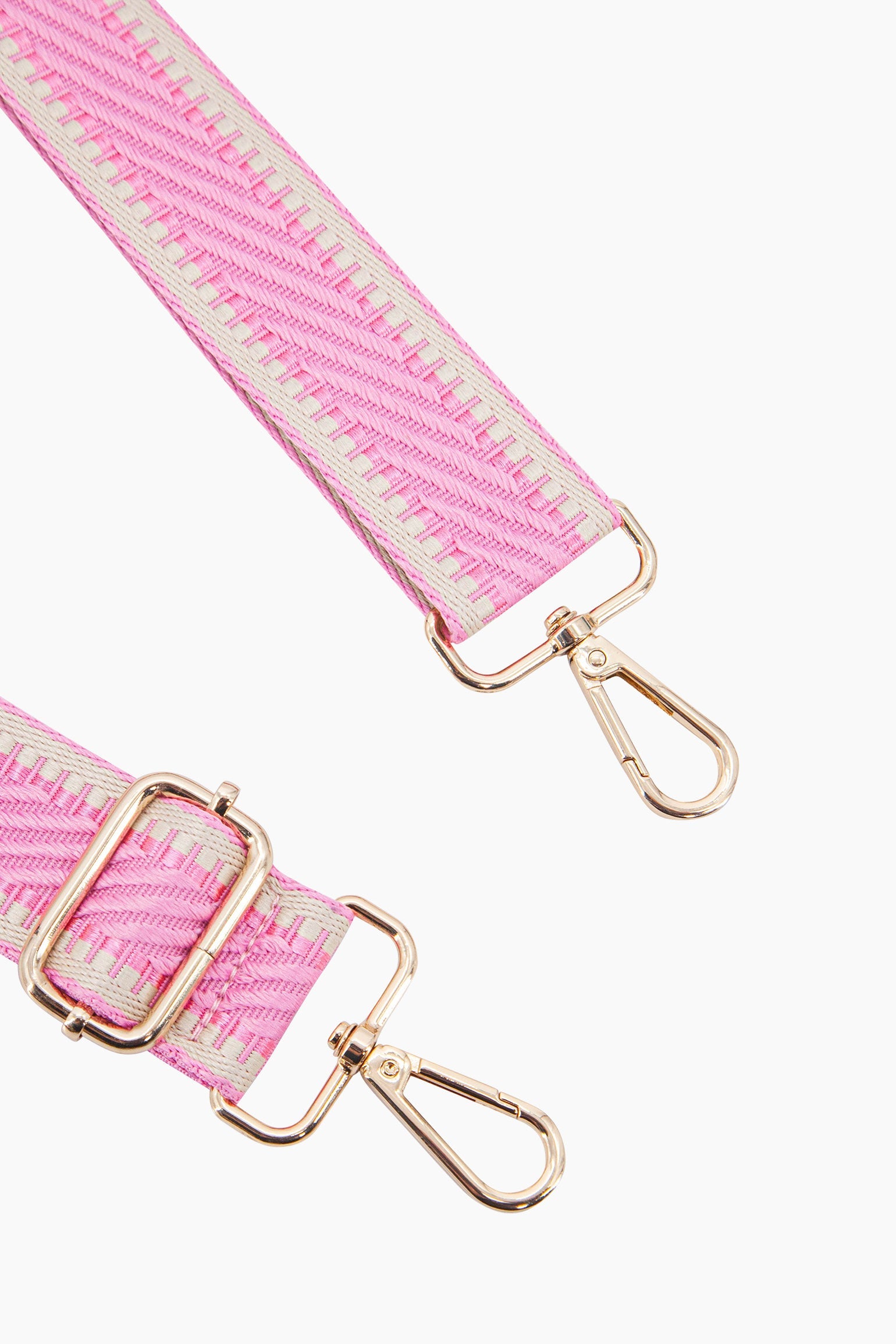 Pink Stripe Trim Woven Bag Strap, Image 3 of 4