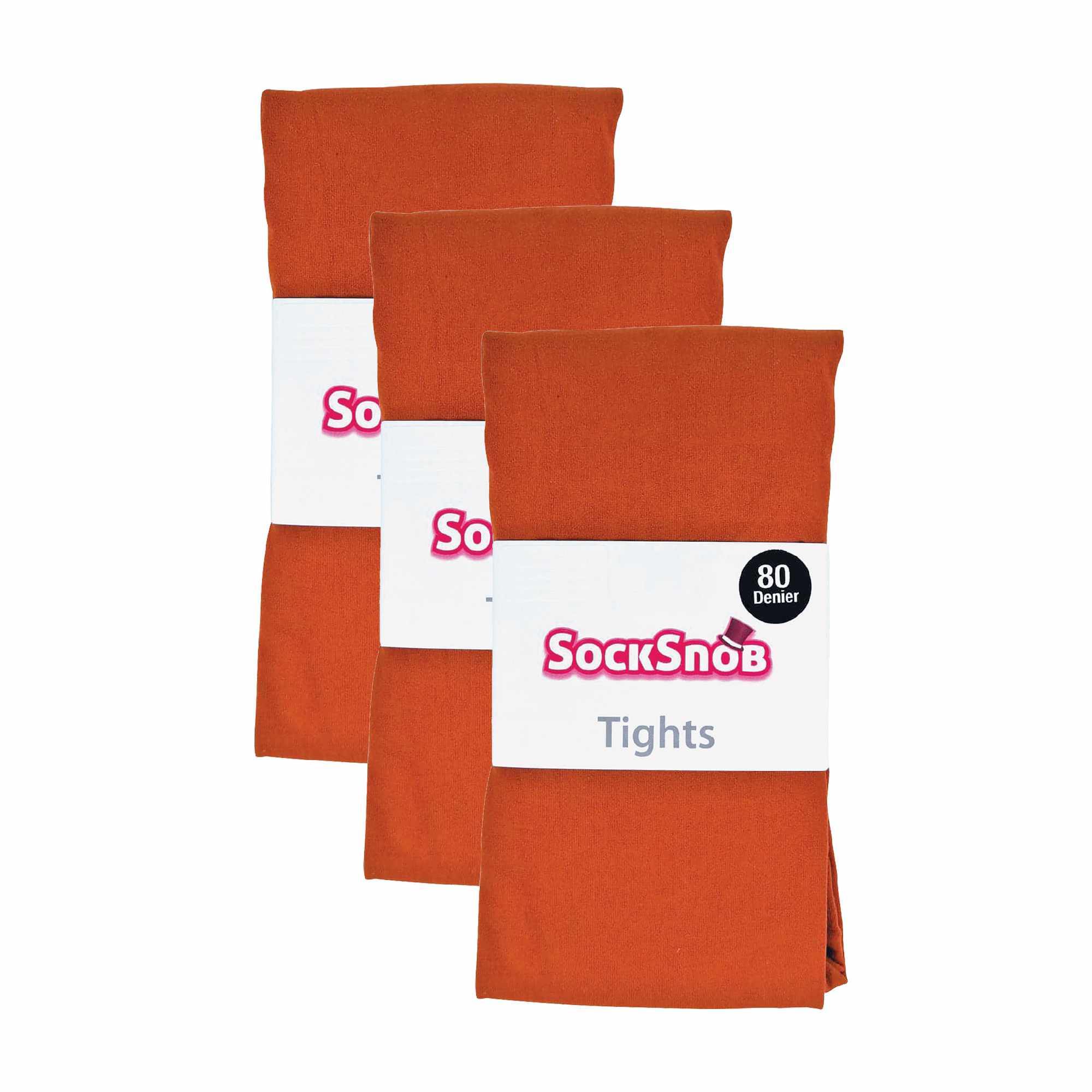 Wine 3 Pair Ladies Coloured Opaque 80 Denier Plain Block Colour Tights, Image 5 of 5