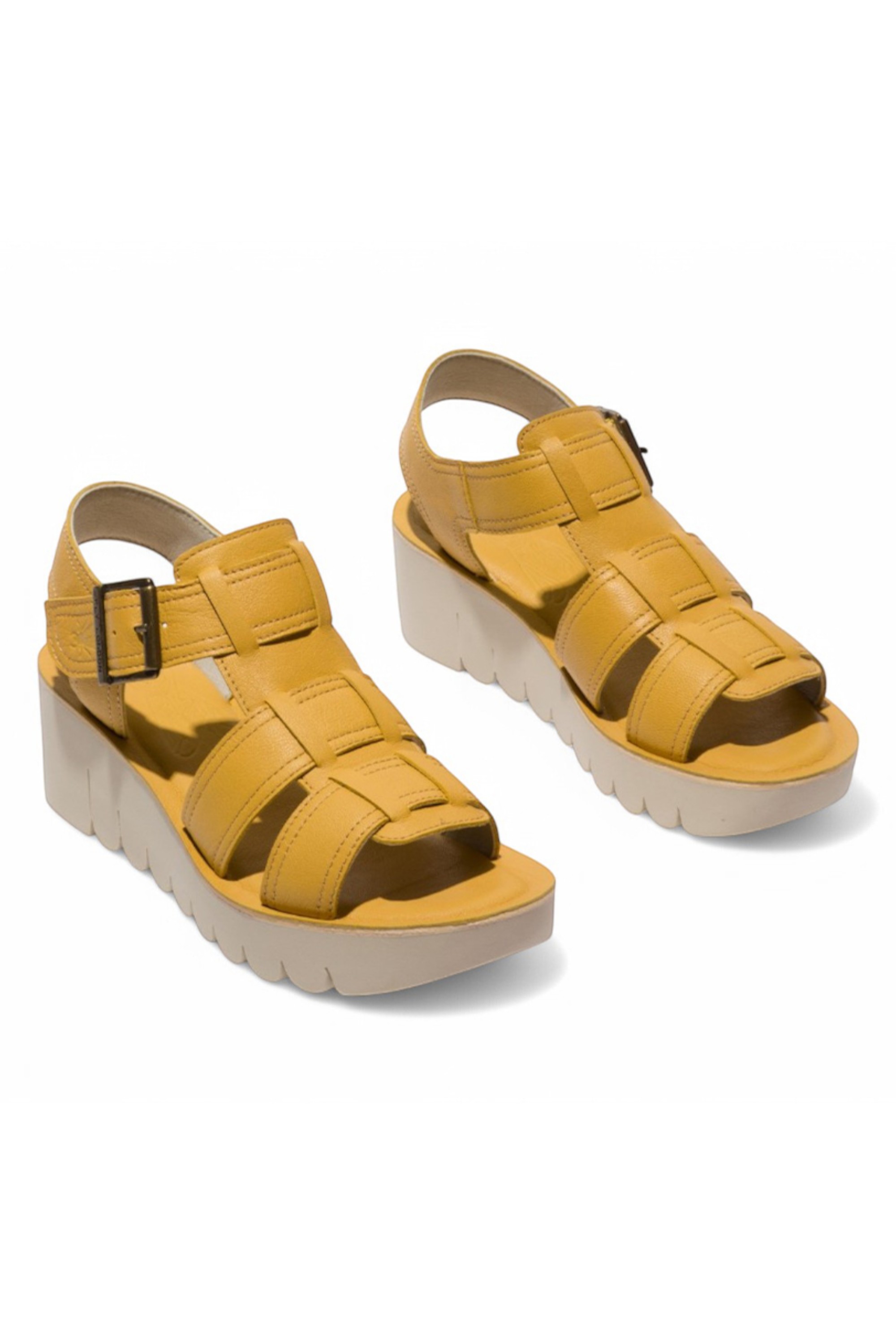 Yellow Womens Comfort Wedge Sandals -YUDD236FLY, Image 2 of 4