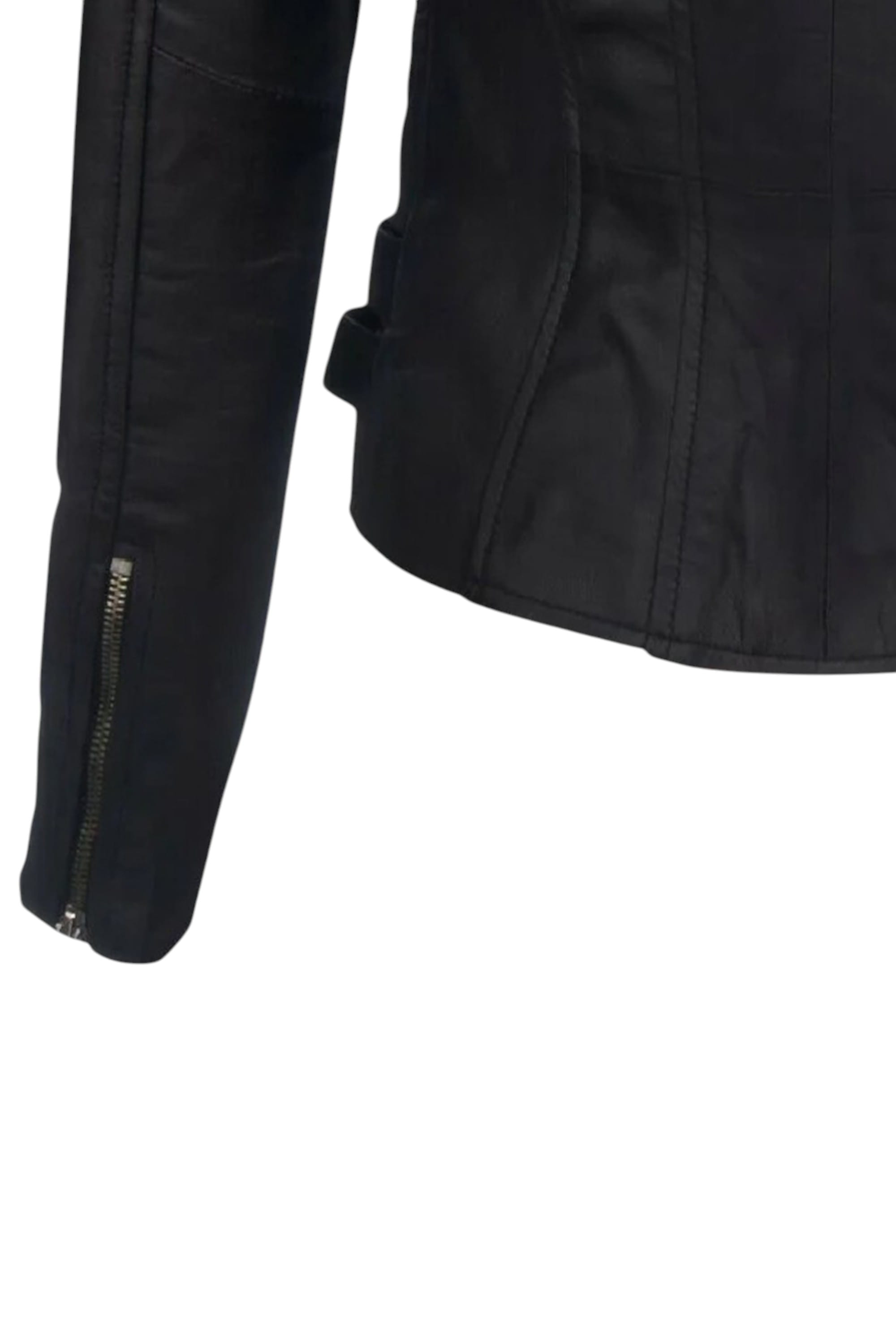 Black Leather Brando Biker Jacket-Loddon, Image 7 of 7