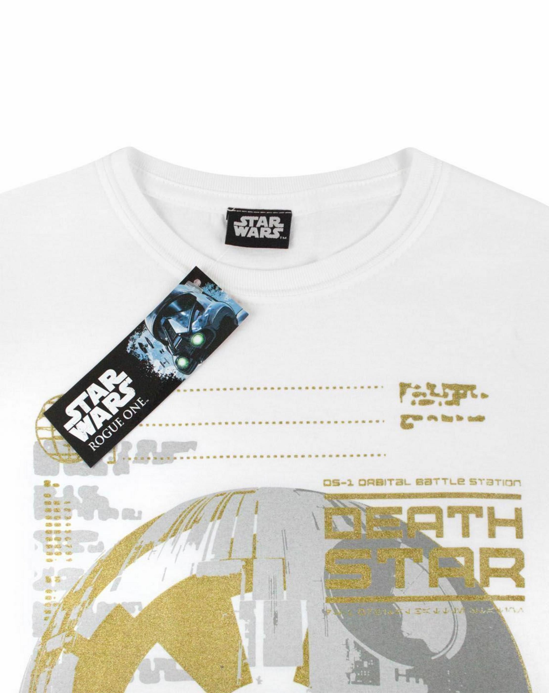 White Star Wars Rogue One Metallic Death T-Shirt, Image 3 of 4