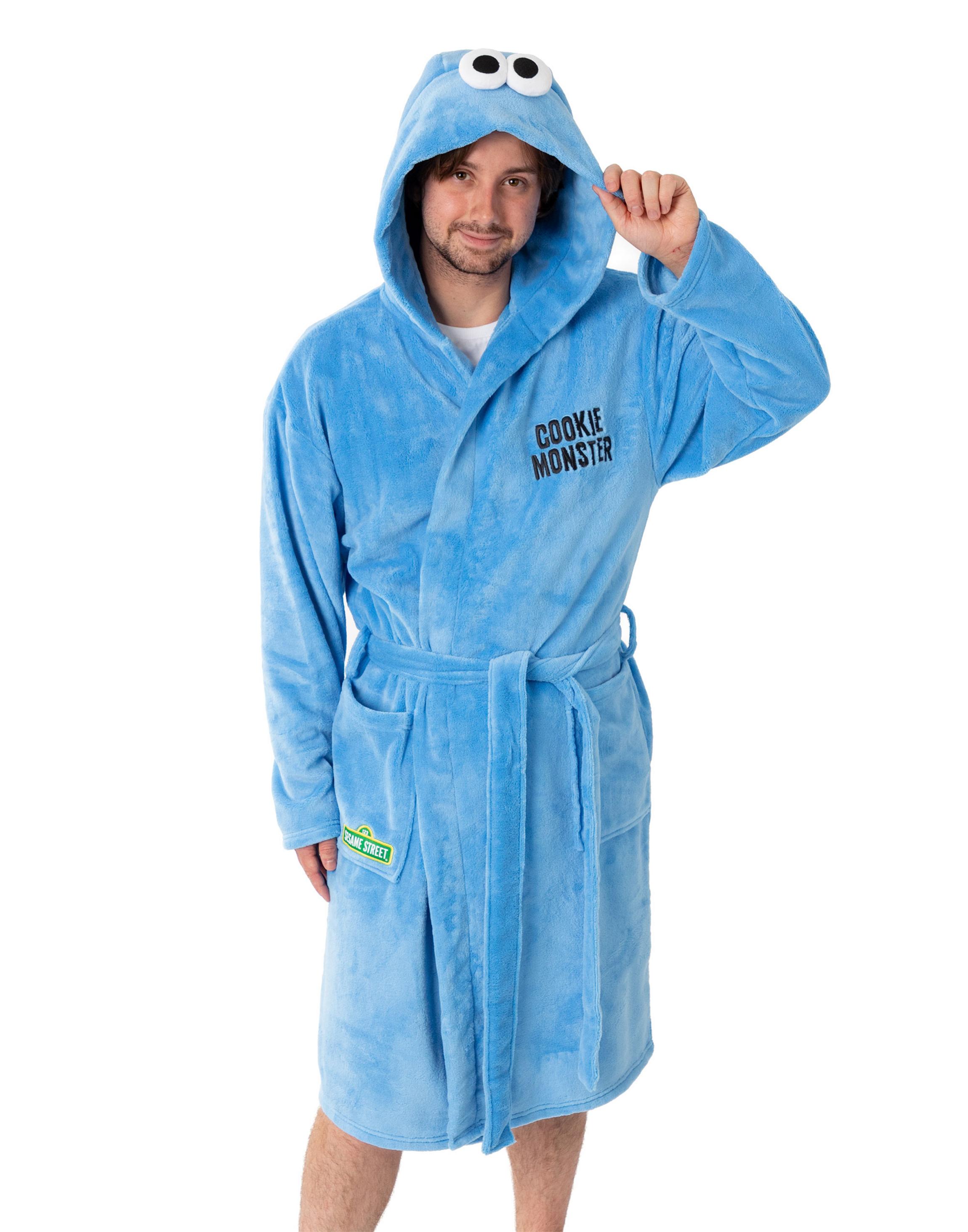 Blue Sesame Street Cookie Monster Hooded Bathrobe, Image 1 of 6