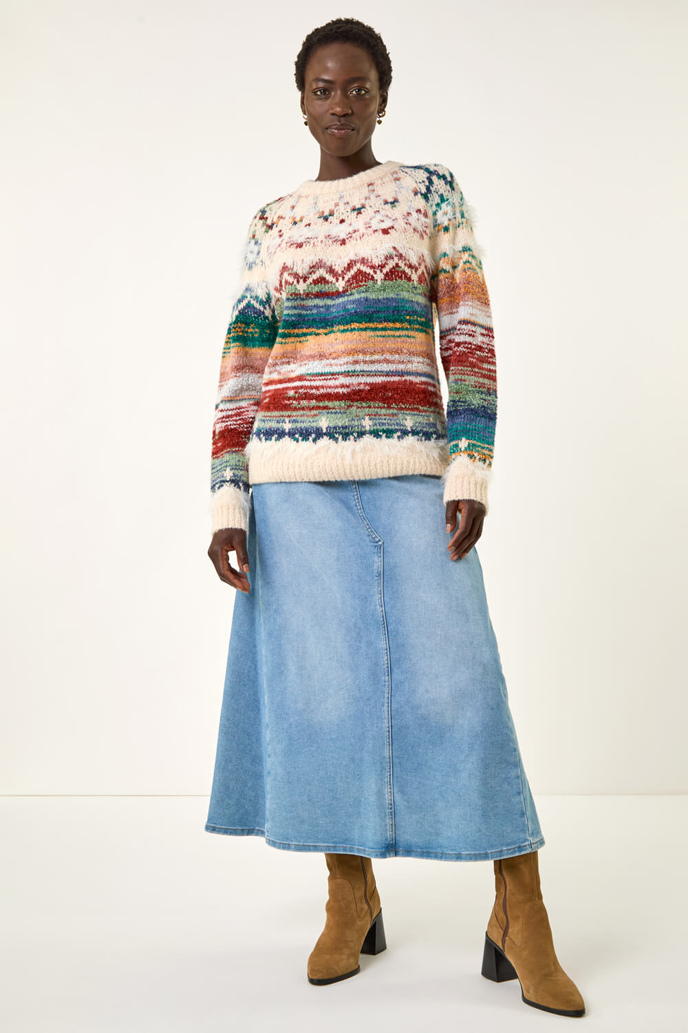 Multi  Fairisle Ombre Knit Jumper, Image 5 of 7