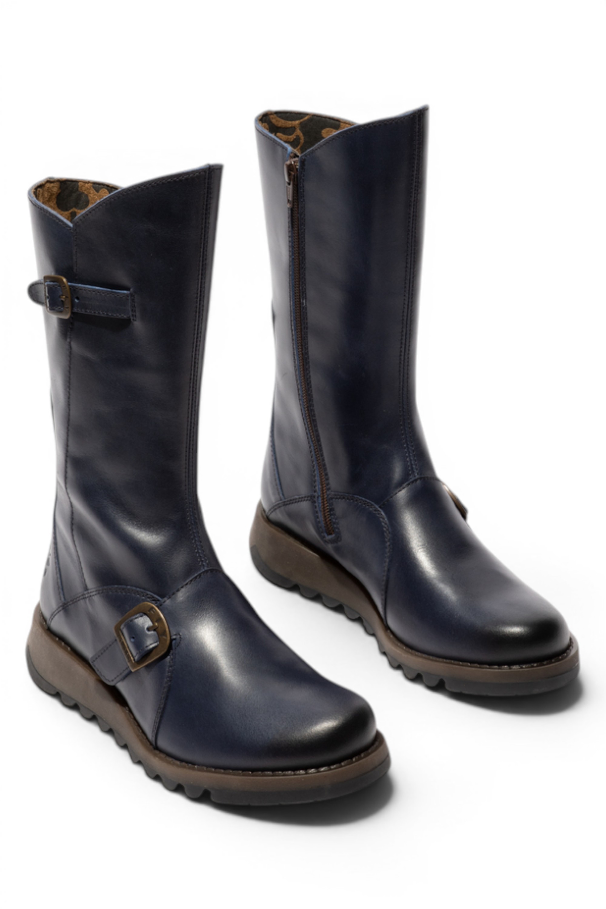 Blue Womens MES 2 Calf Leather Zip Boots, Image 2 of 5