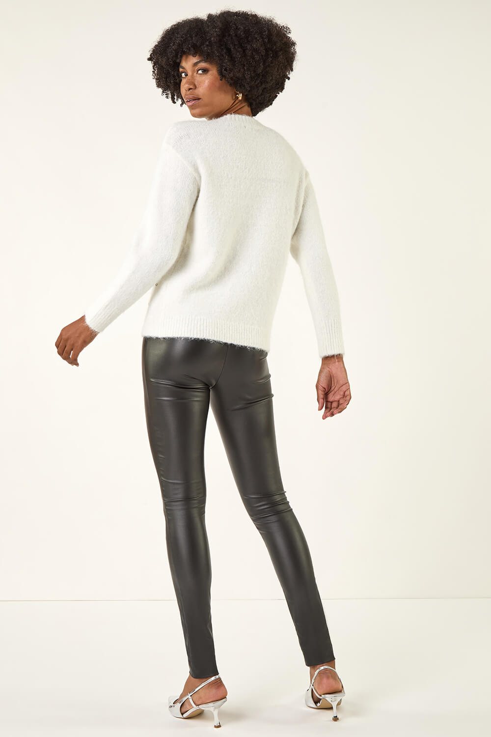 Ivory Sparkly Knit Jumper, Image 4 of 5