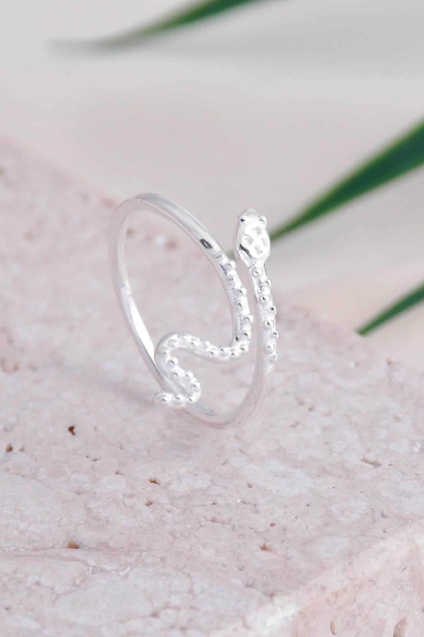 Silver Sterling Silver Snake Adjustable Ring, Image 1 of 5