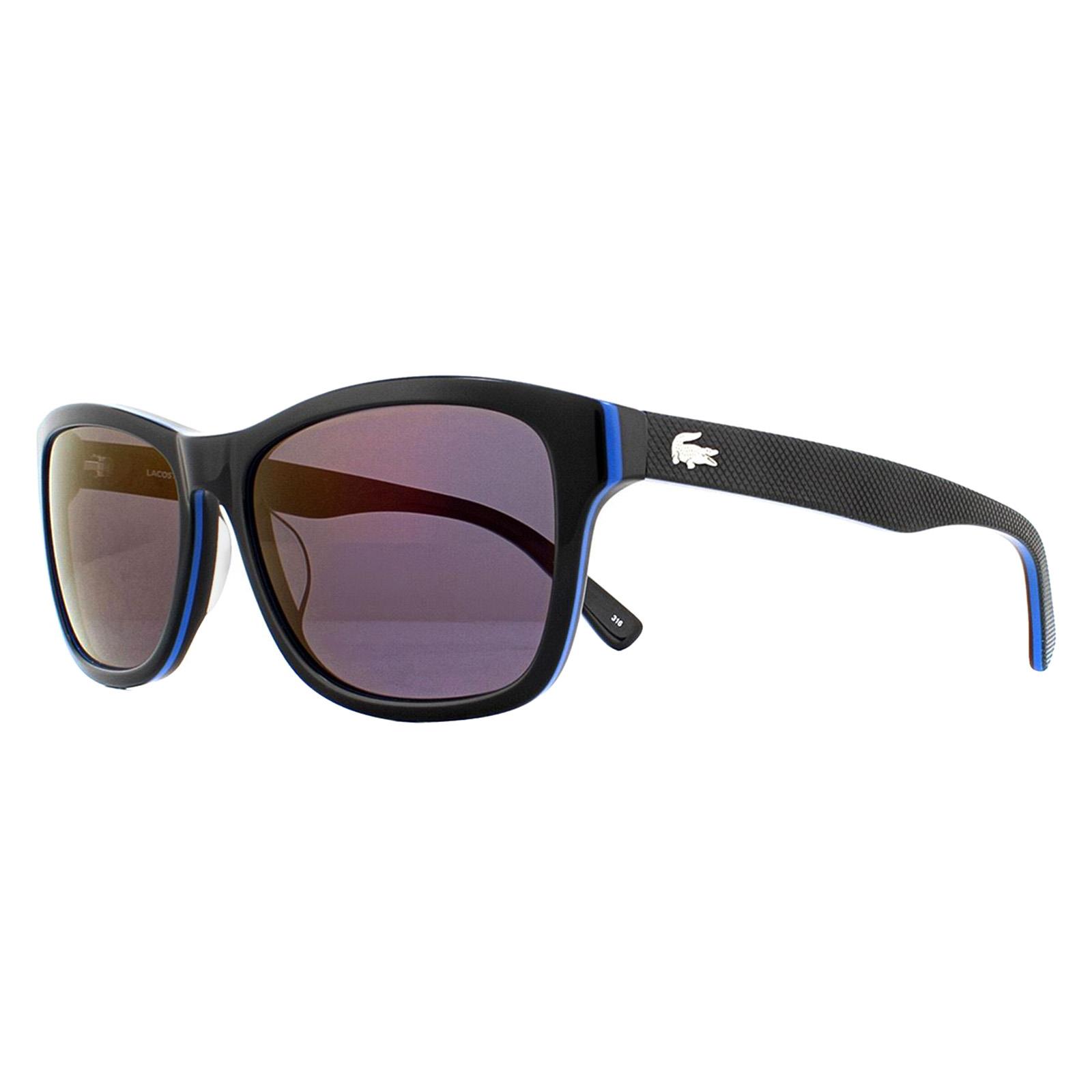 Black Lacoste Black Rectangle Black Blue Purple Sunglasses, Image 2 of 4