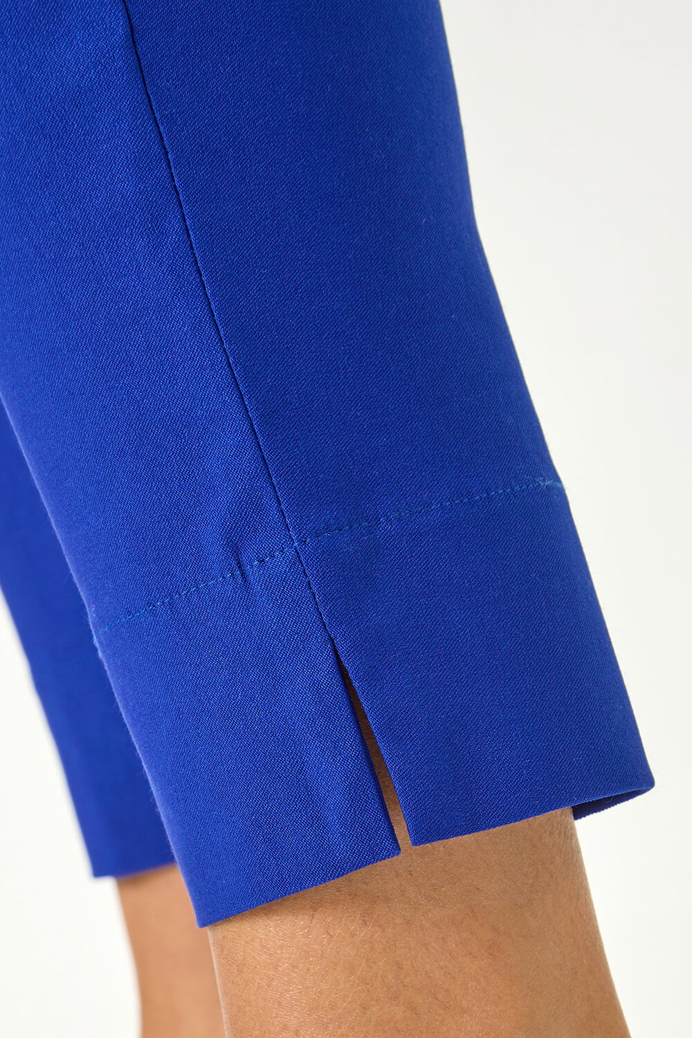 Royal Blue Full Length Elastic Waist Stretch Trousers, Image 6 of 5