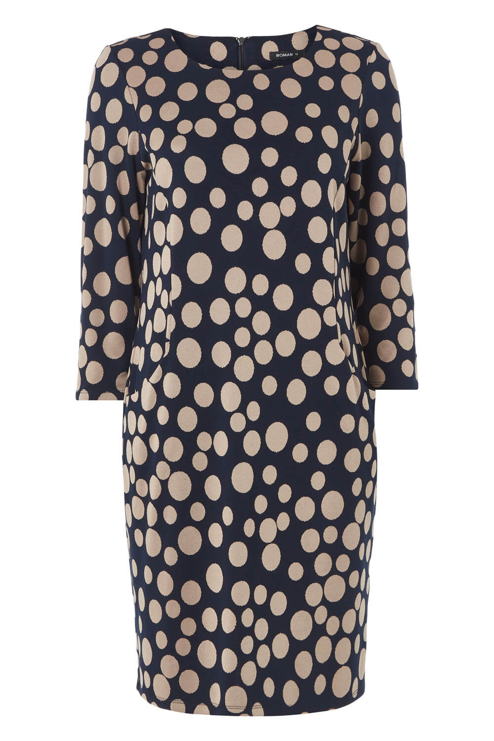 Navy Spot Print Pocket Tunic Dress, Image 6 of 5