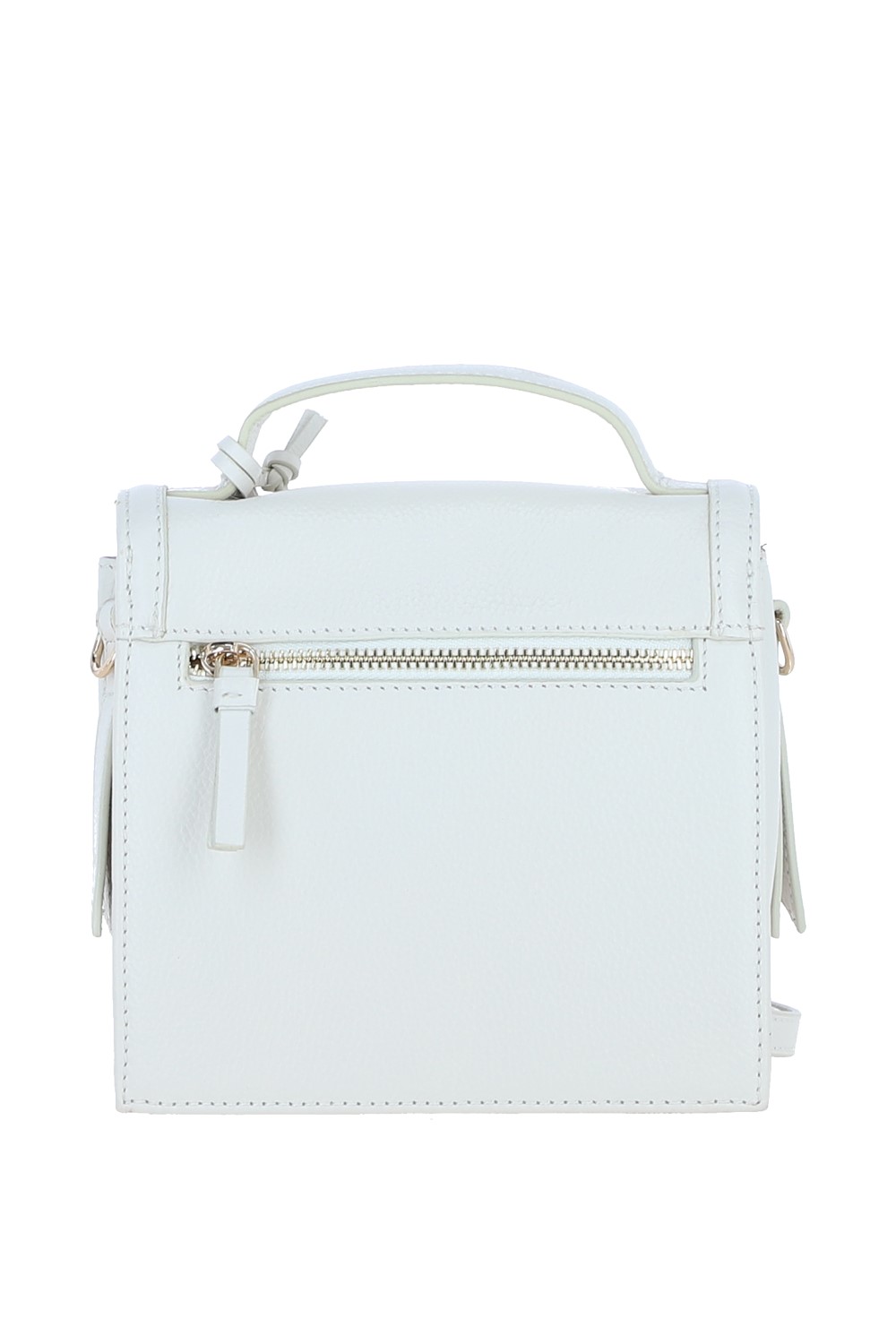 White Compact Handbag With Detachable Crossbody Strap, Image 3 of 4