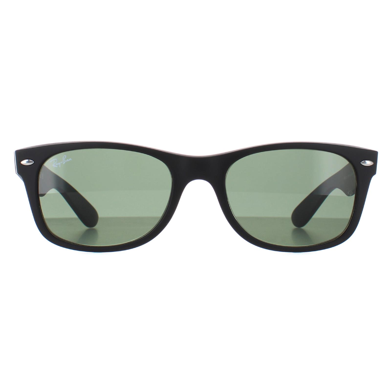 Black Ray-Ban Black Rectangle Black Rubber Green Sunglasses, Image 1 of 6