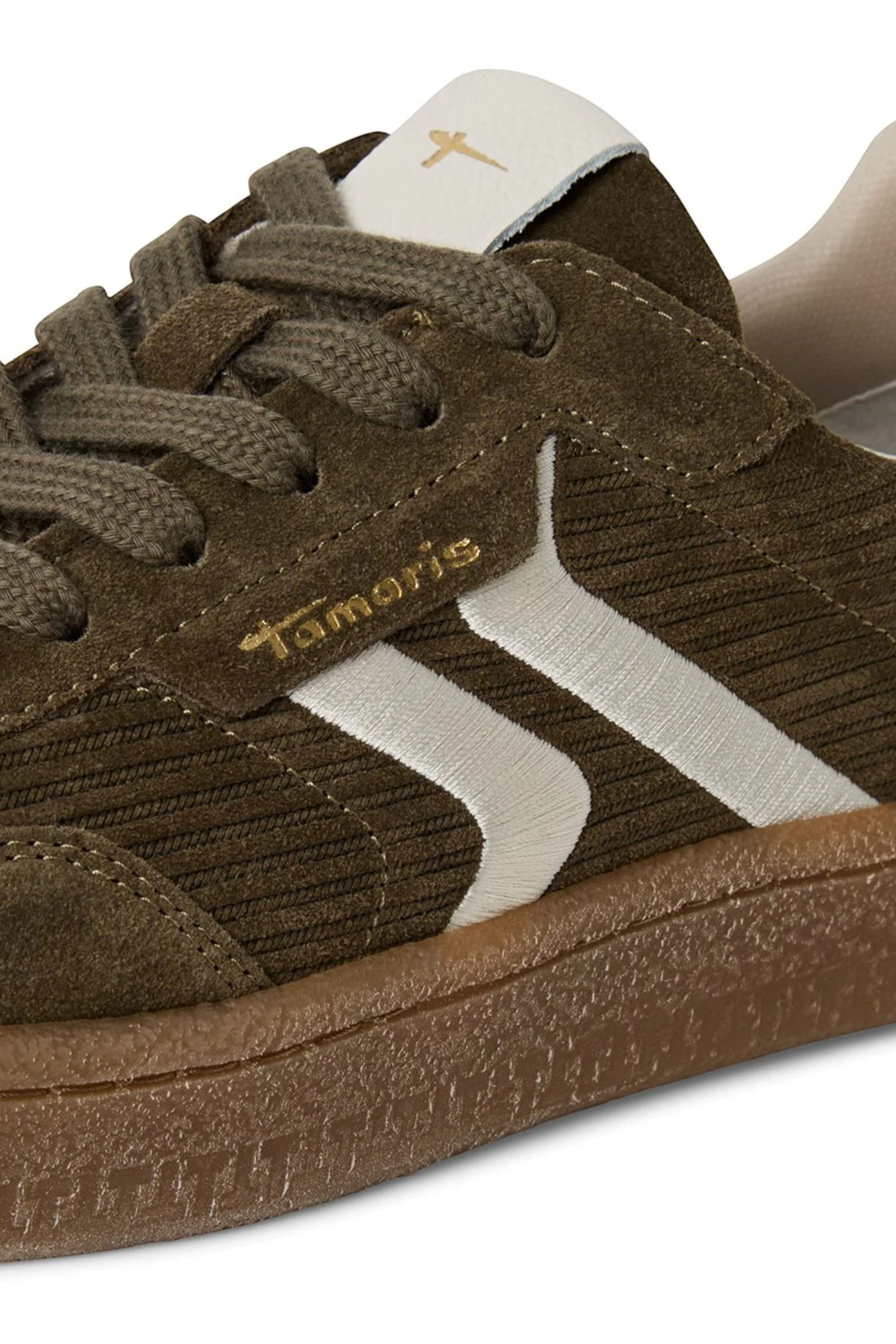 Green Tamaris Womens Olive Green Suede Sneaker, Image 8 of 8