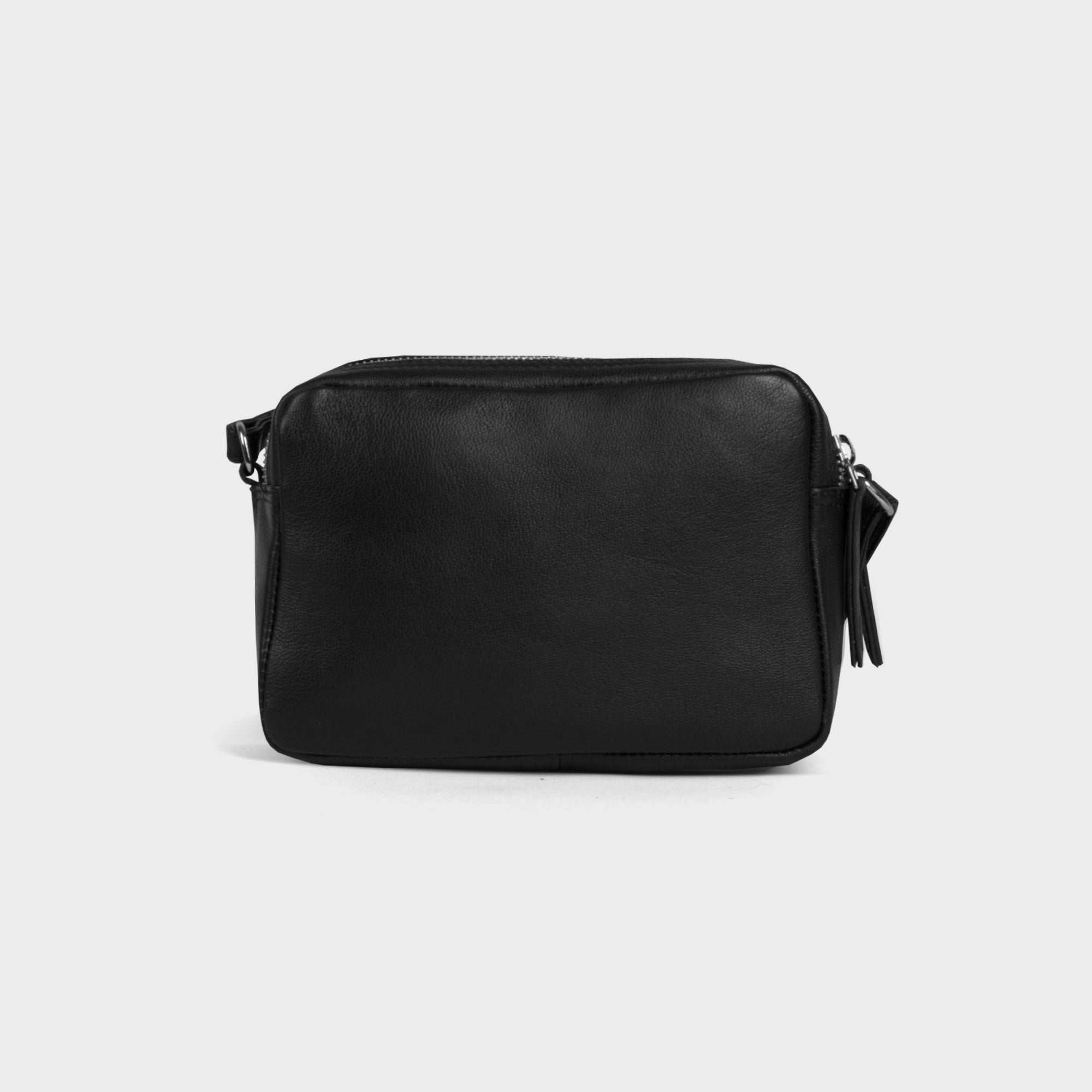 Black Assots London Black 'AVON' Soft Nappa Full Grain Real Leather Crossbody Bag, Image 4 of 5