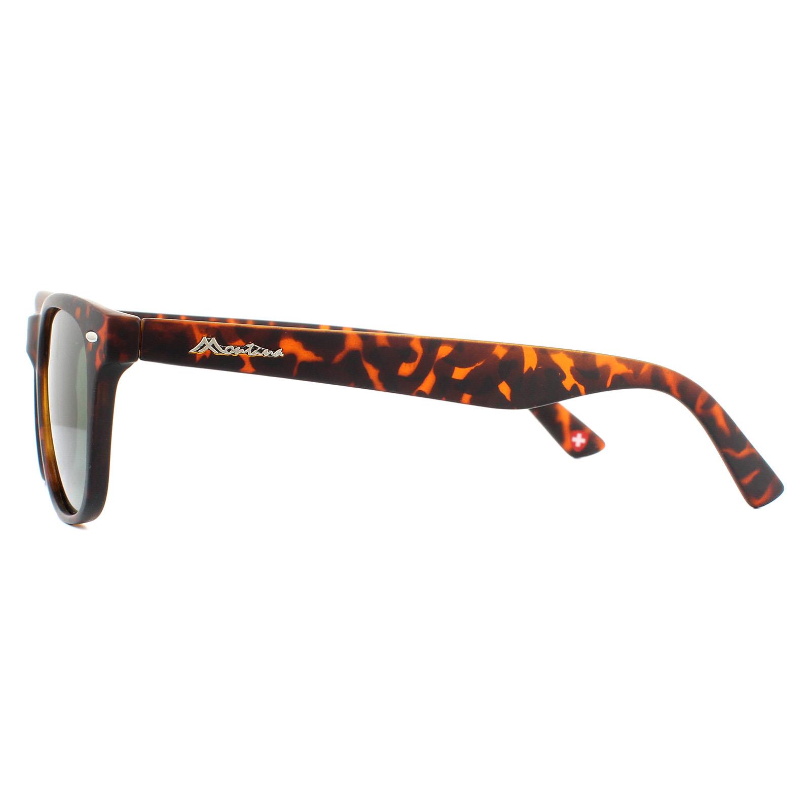 Brown Montana Brown Rectangle Matte Turtle Brown Rubbertouch G15 Green Polarized Sunglasses, Image 3 of 4