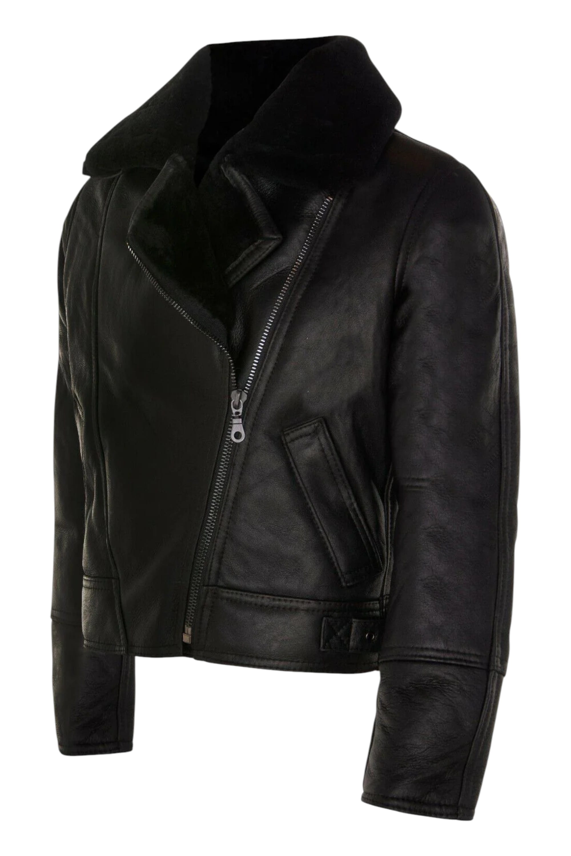 Black B3 Sheepskin Leather Flying Jacket, Image 2 of 4