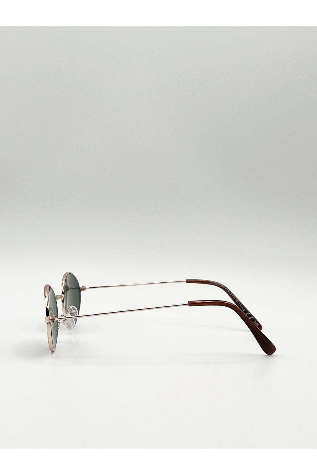 Gold Retro Round Sunglasses, Image 4 of 5