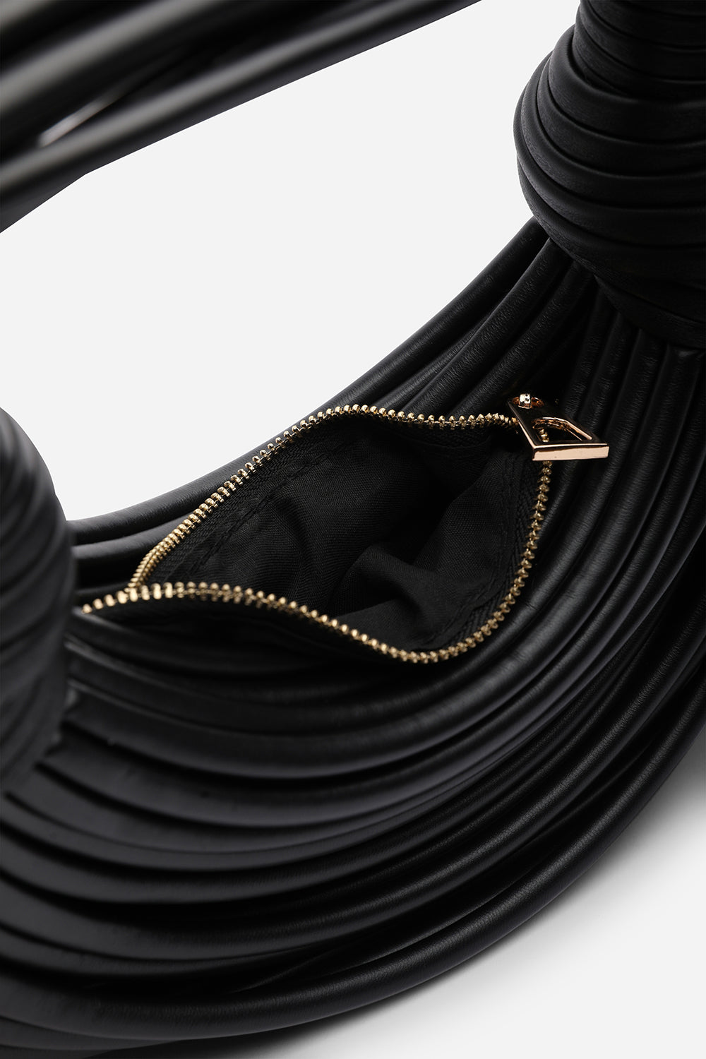 Black Blossom Curved Metallic Shoulder Bag, Image 5 of 6