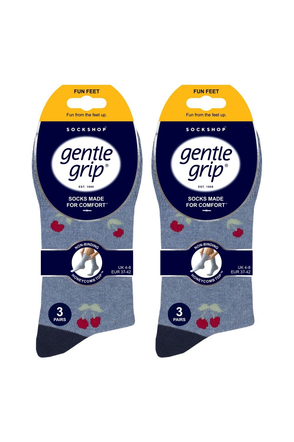 Blue 6 Pairs Wildlife Dogs Cats Patterned Socks, Image 2 of 2