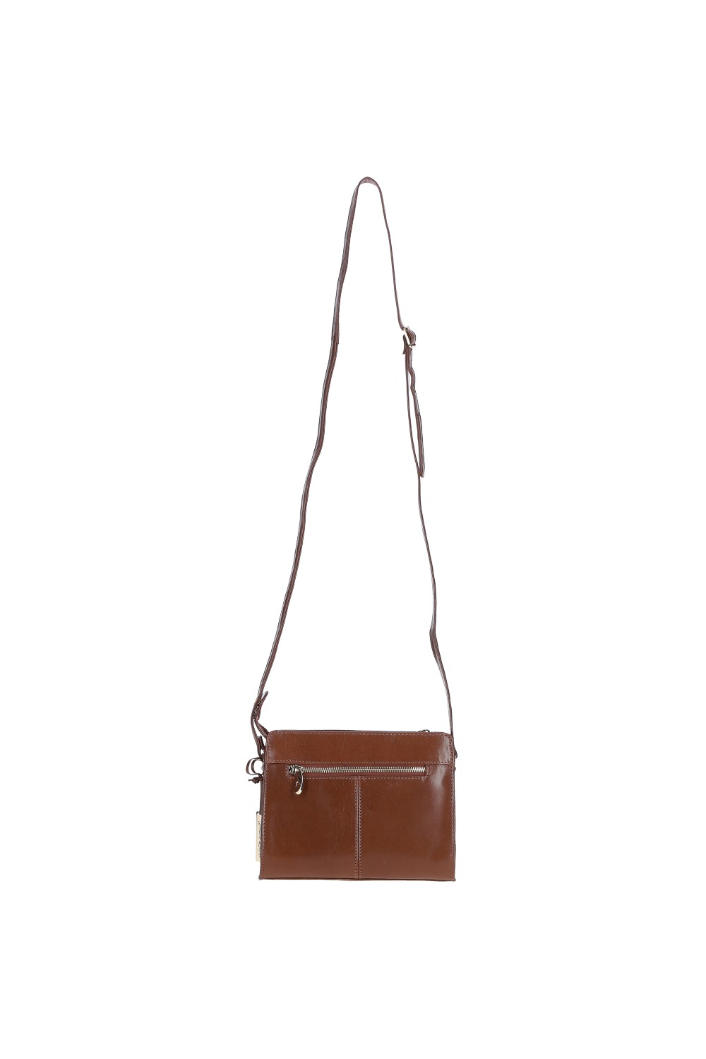 Tan Compact Real Leather Shoulder Bag, Image 4 of 5