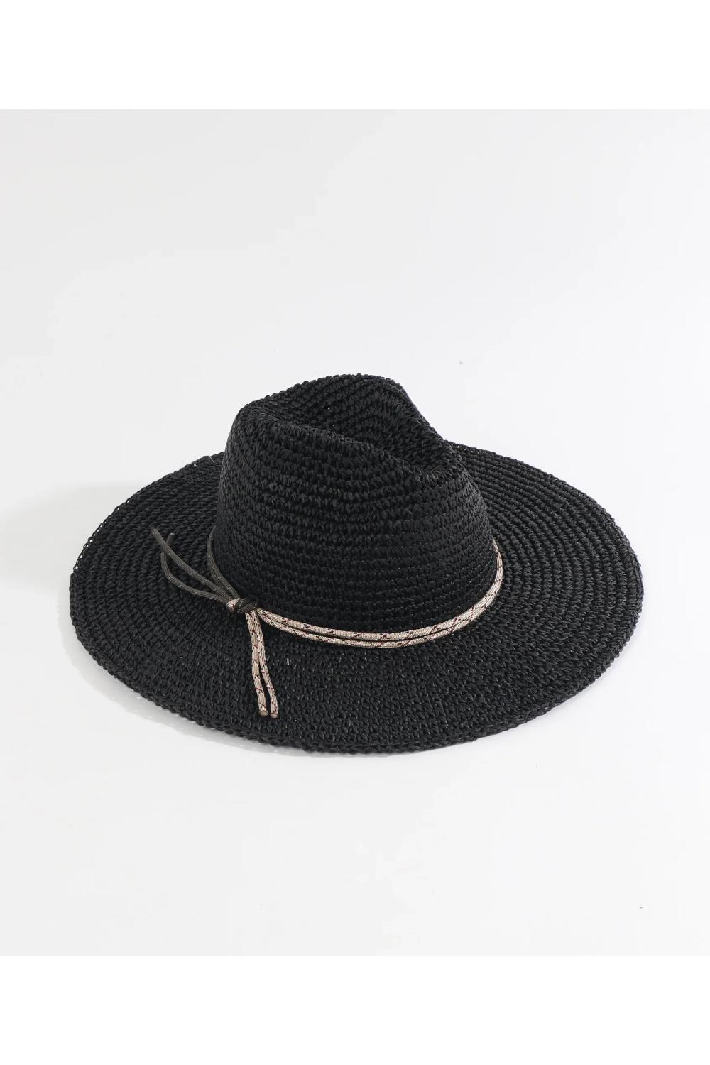 Black Marleigh - Straw Fedora Hat - Black, Image 2 of 2