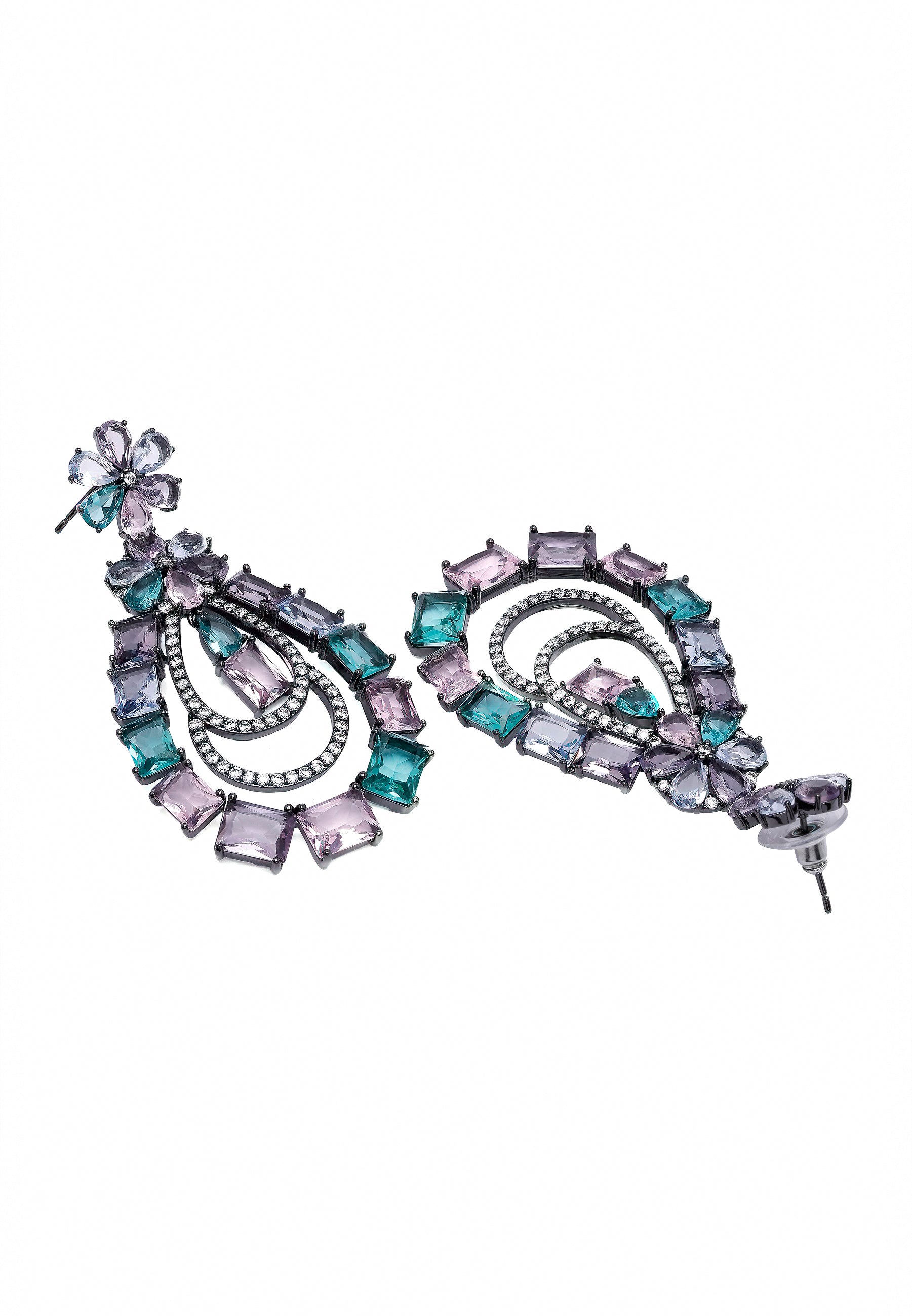 Dark Green Diva Luxury Pendant Earrings, Image 3 of 5