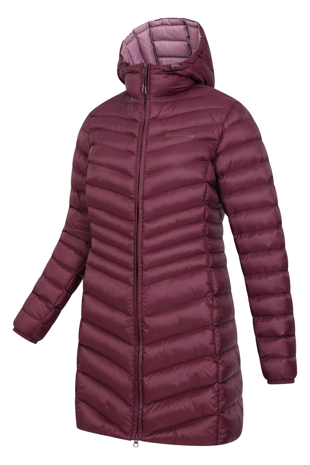 Burgundy Florence Long Padded Jacket, Image 3 of 5
