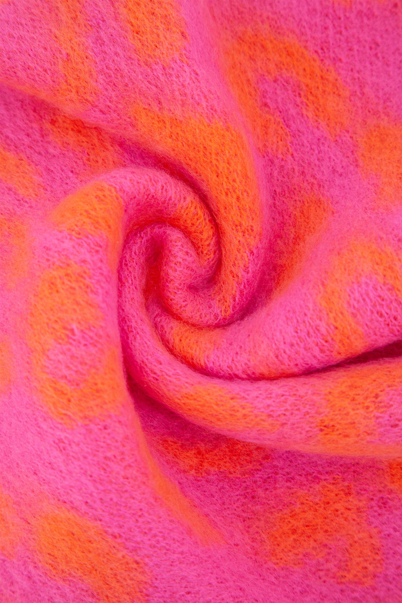 Pink Asymmetric Leopard Winter Scarf, Image 3 of 5