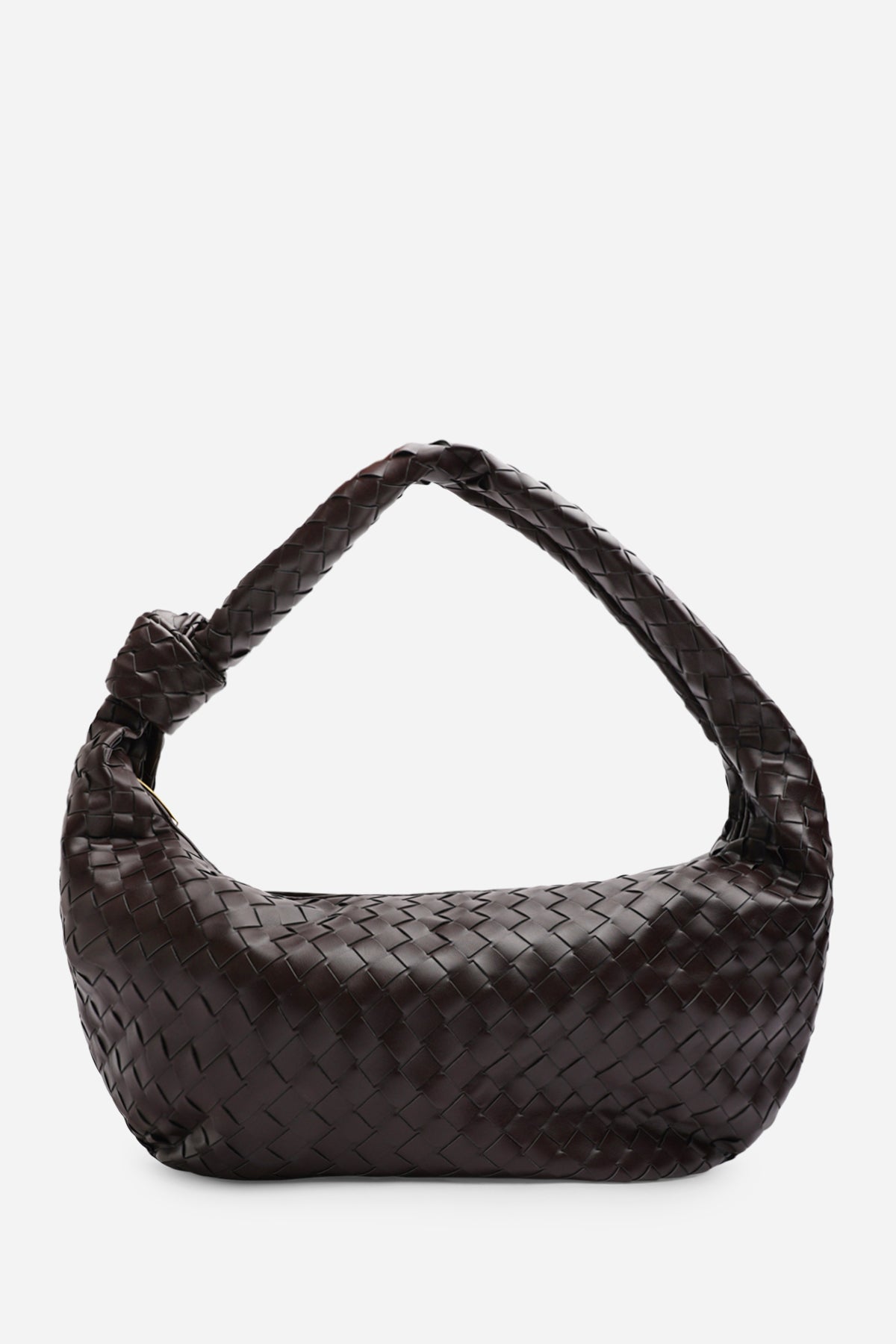 Brown Aqua Knotted Strap Woven Shoulder Bag, Image 1 of 5