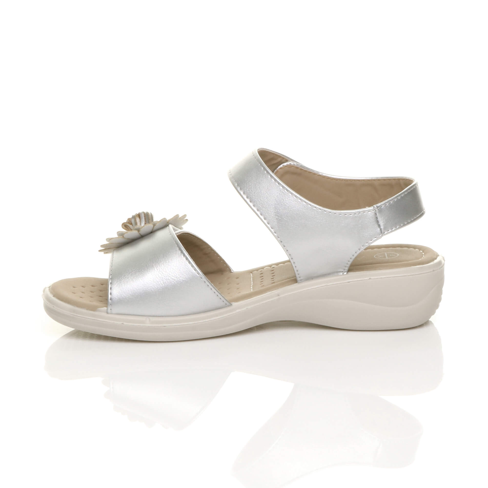 Silver AJVANI Silver Comfort Touch Close Sandals, Image 3 of 6