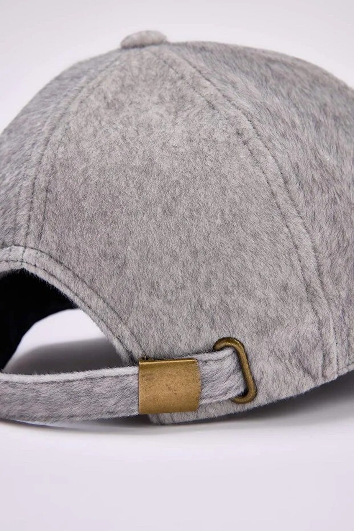 Grey Brushed Cashmere Panelled Baseball Cap, Image 2 of 3