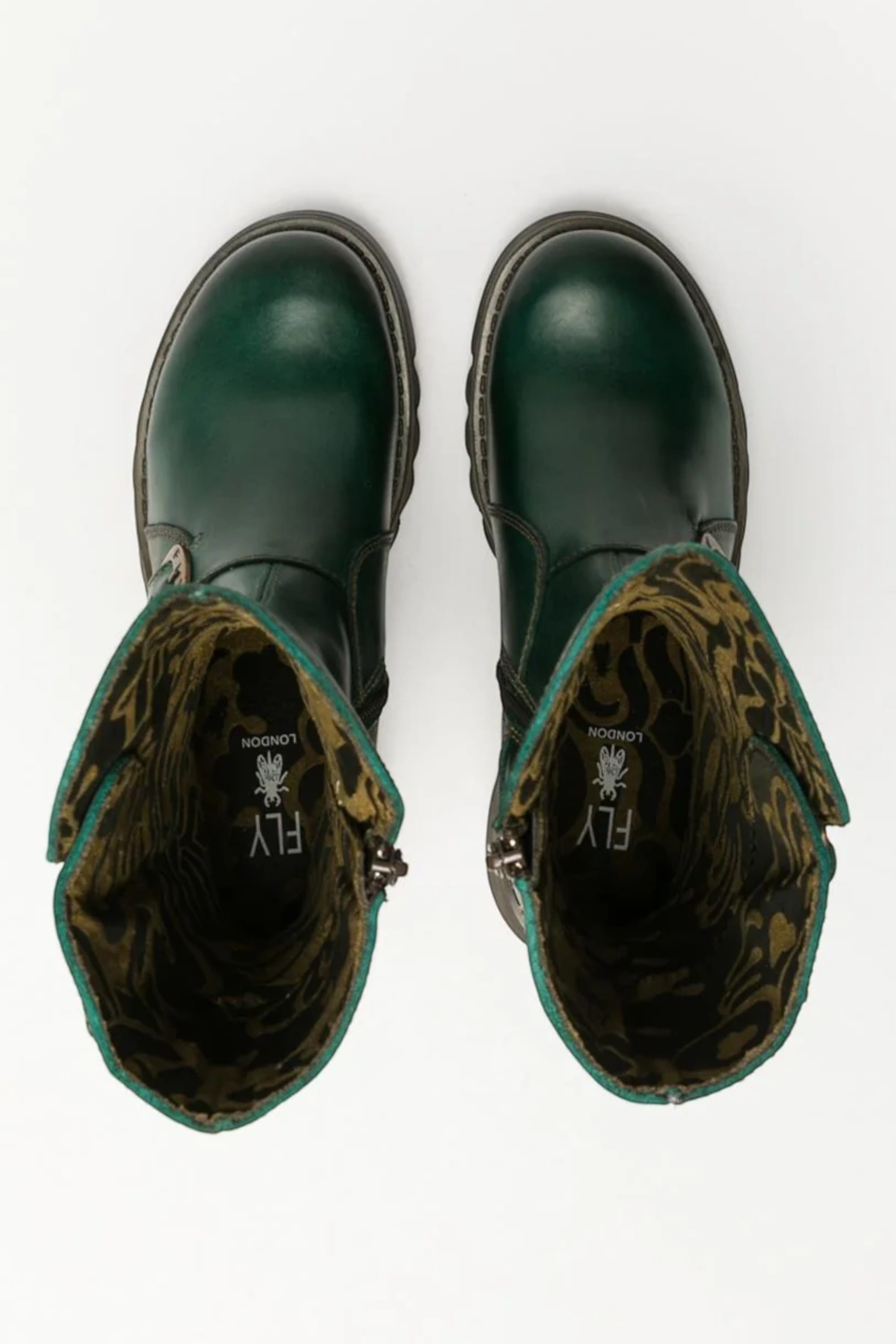 Dark Green Womens Mid-Calf Platform Boots-MES2913, Image 5 of 8
