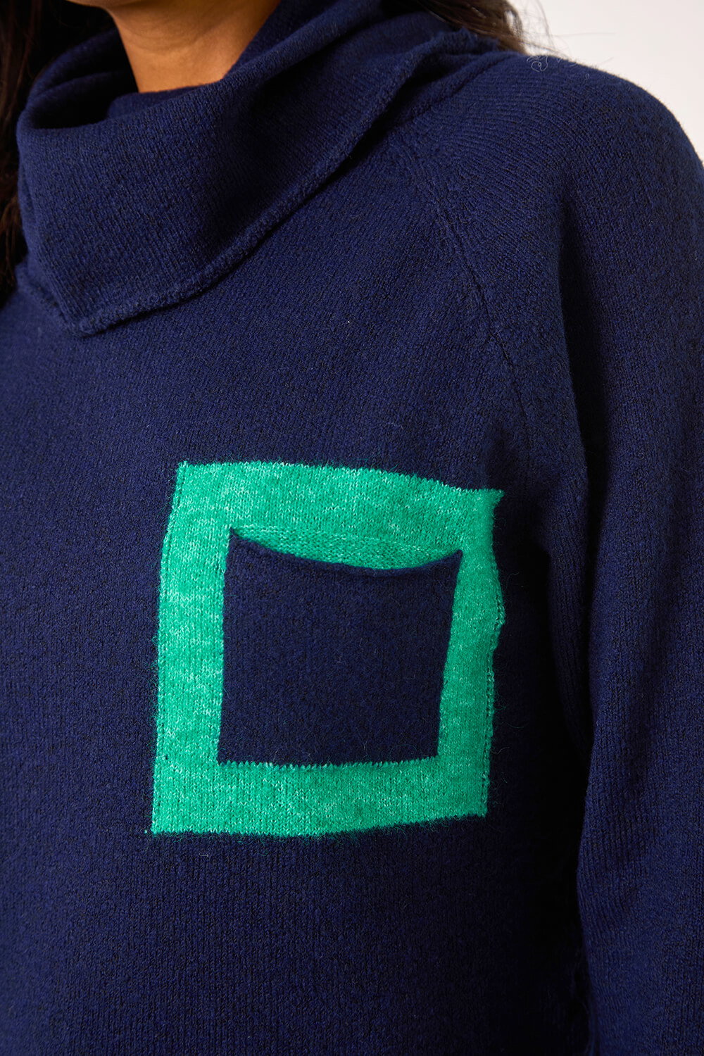 Navy Pocket Detail Knit Jumper, Image 6 of 5