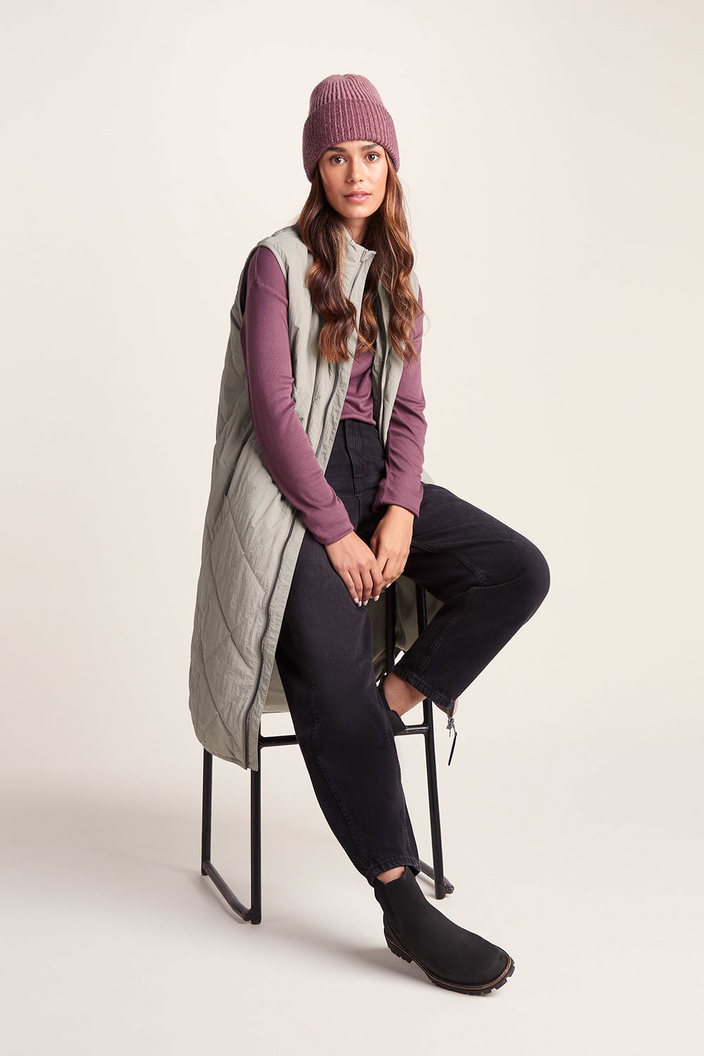 Taupe Anda Shower Resistant Insulated Gilet, Image 2 of 6