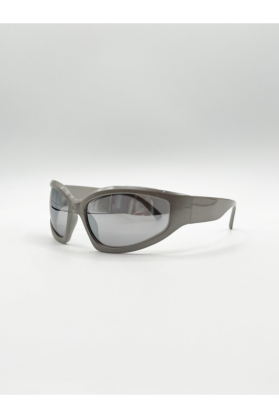 Silver Silver Racer Wrap Sunglasses, Image 2 of 4