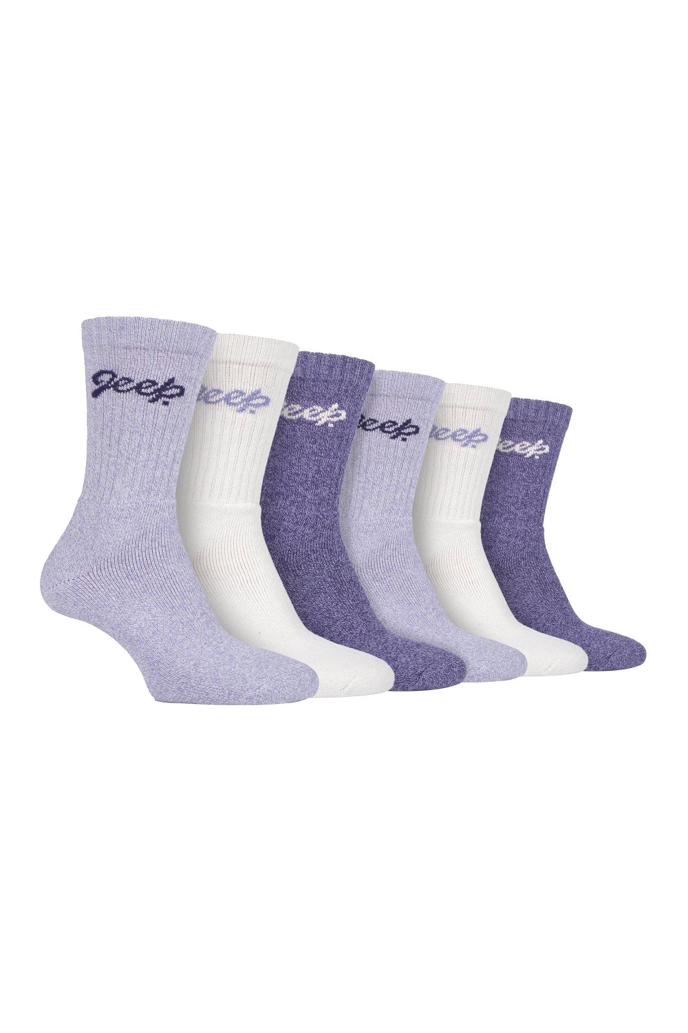 Purple 6 Pack Hiking Breathable Cotton Boot Socks, Image 1 of 3