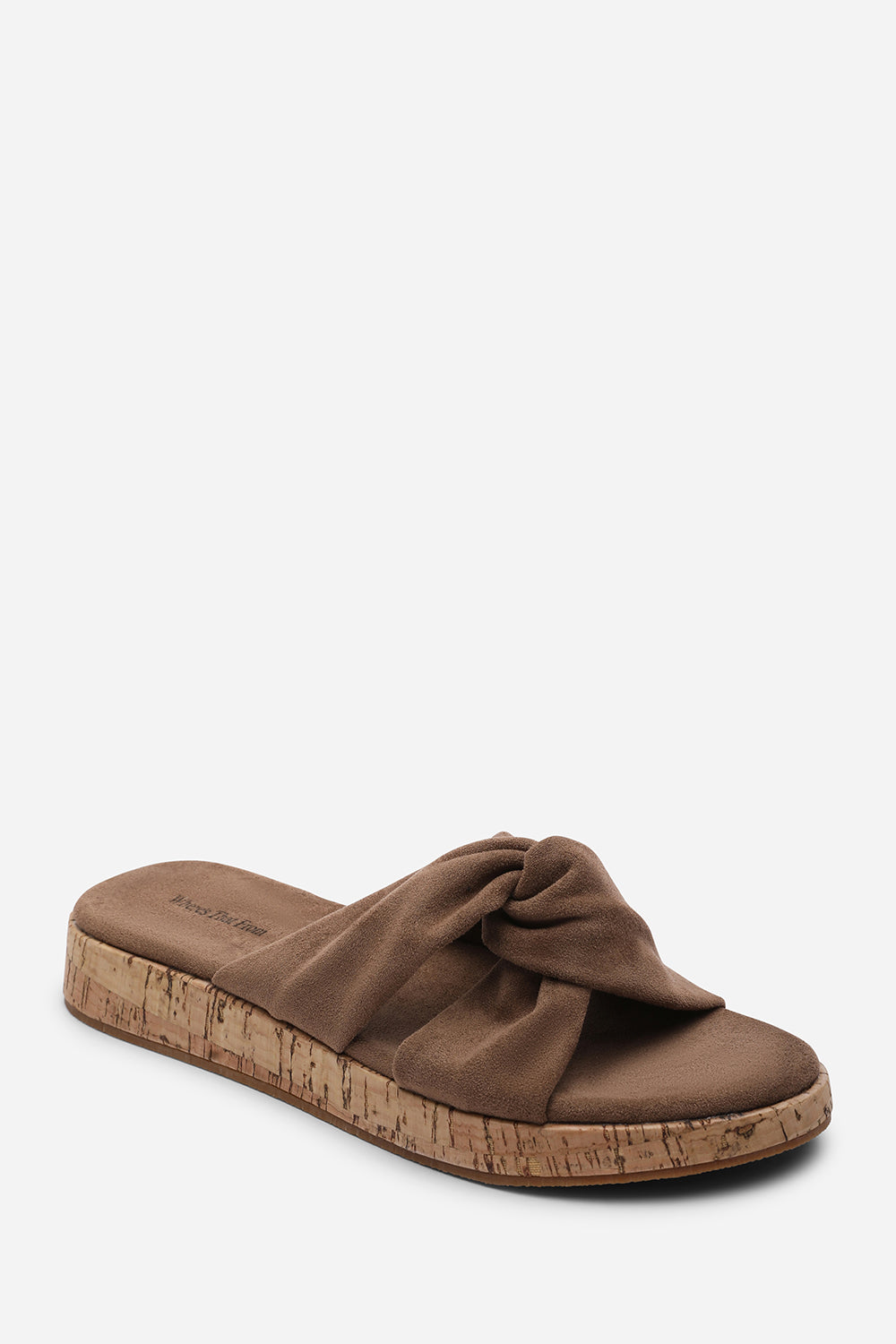 Camel Bowite Knotted Open Toe Low Wedge Sandal, Image 3 of 6