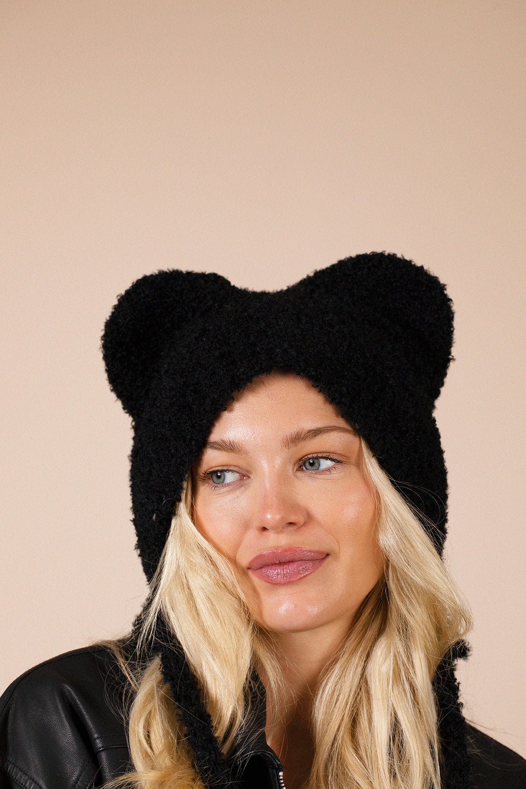 Black Beanie With Animal Ears, Image 2 of 4