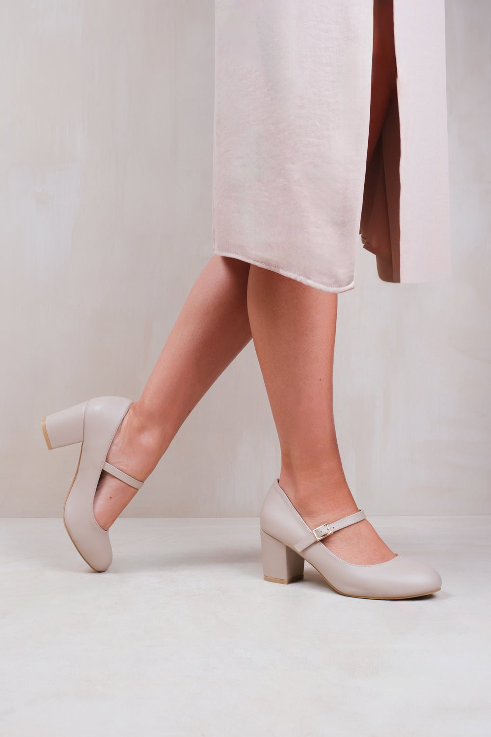 Nude 'Araceli' Block Heel Mary Jane Pumps, Image 1 of 3