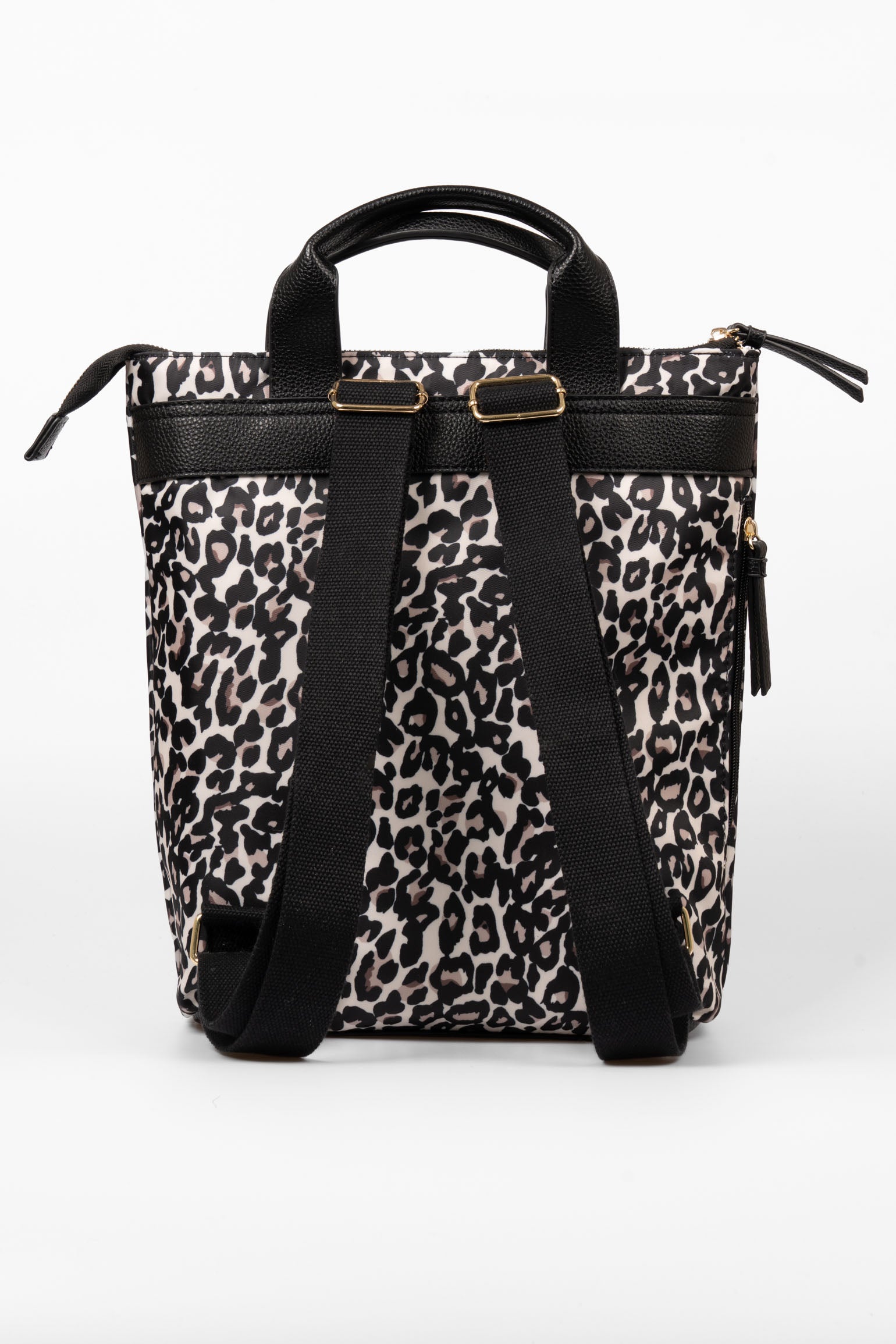 Cream Etre Cream Leopard Top Handle Foldable Backpack, Image 2 of 4