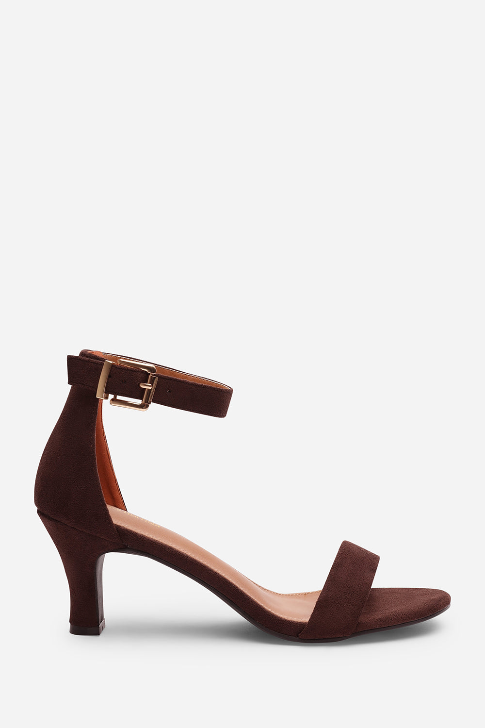 Brown 'Madrid' Mid Block Heel With Ankle Strap, Image 3 of 6