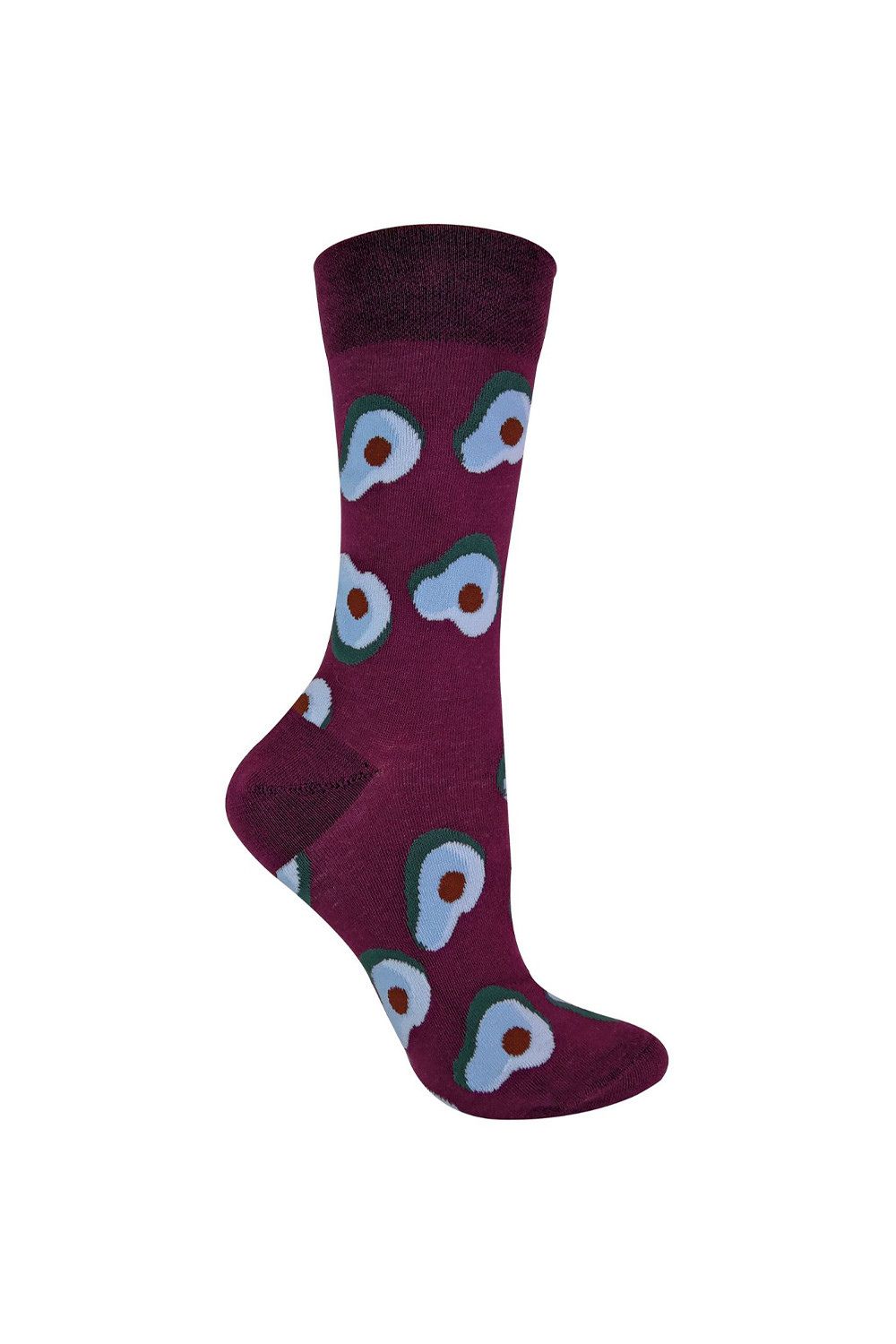 Purple 1 Pack Ladies Cotton Novelty Design Fruit Socks, Image 1 of 5