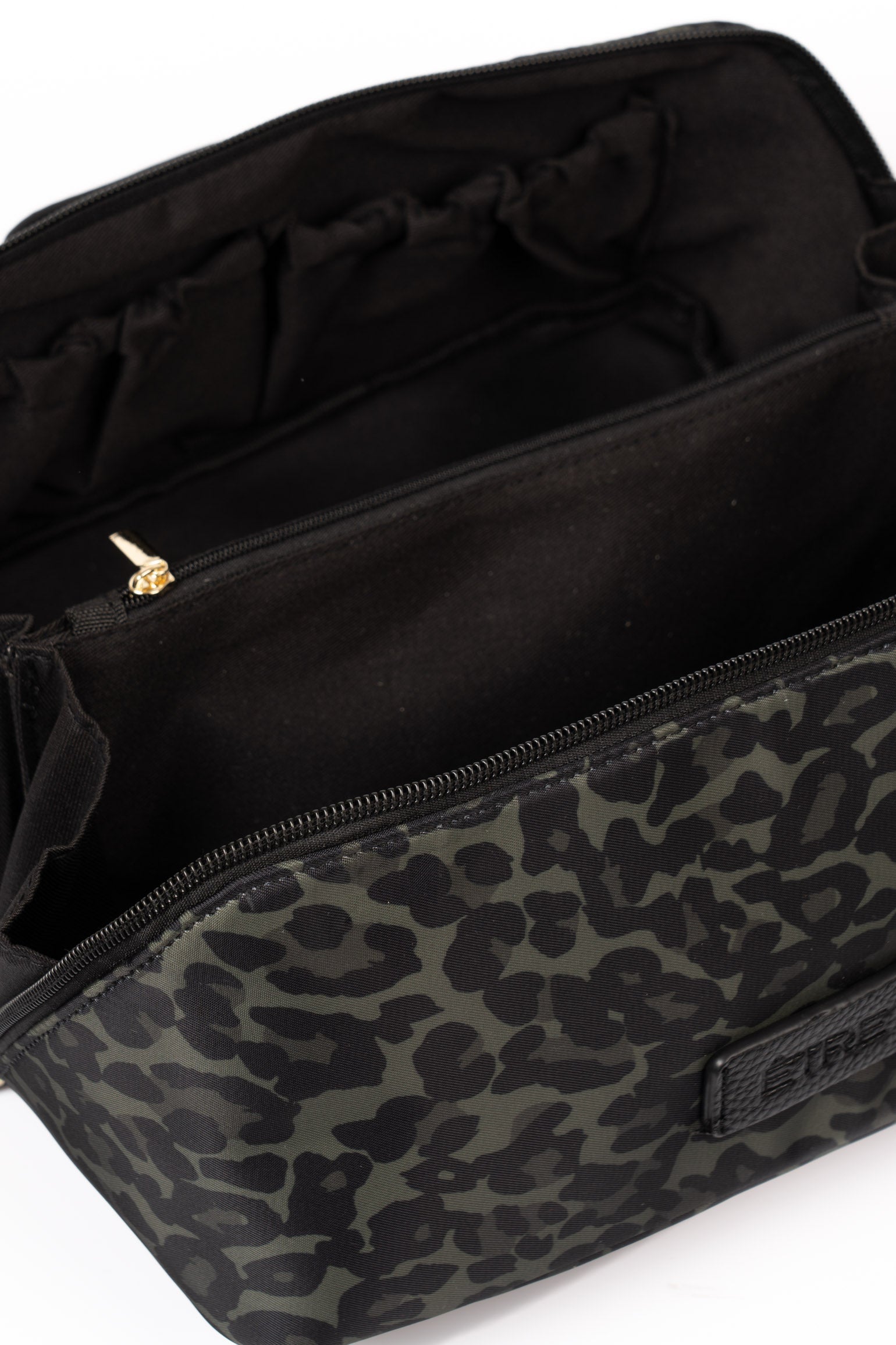 Khaki Leopard Vanity Case Makeup Bag, Image 3 of 3