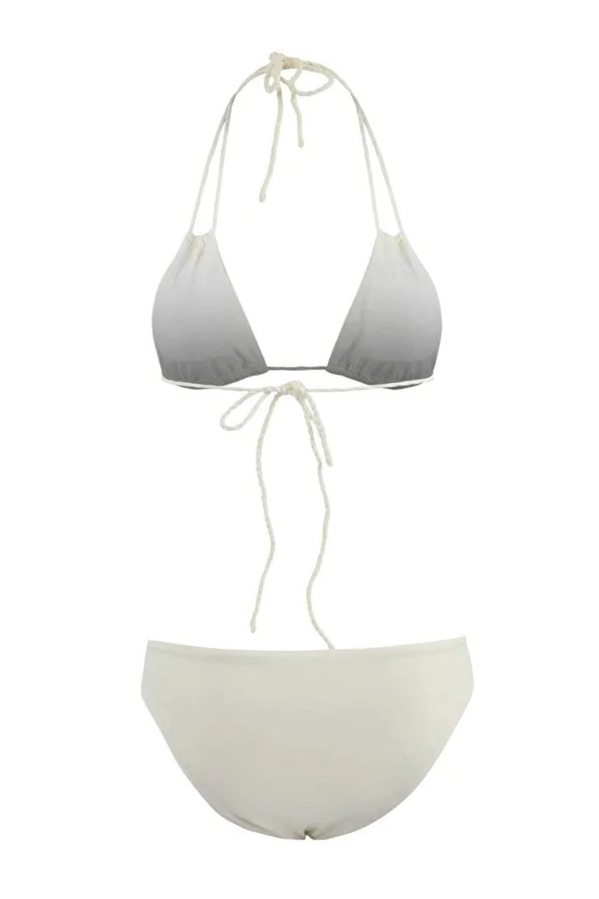 White WOVCOR White Triangle Bikini Set with Multi Strap Detail, Image 3 of 4