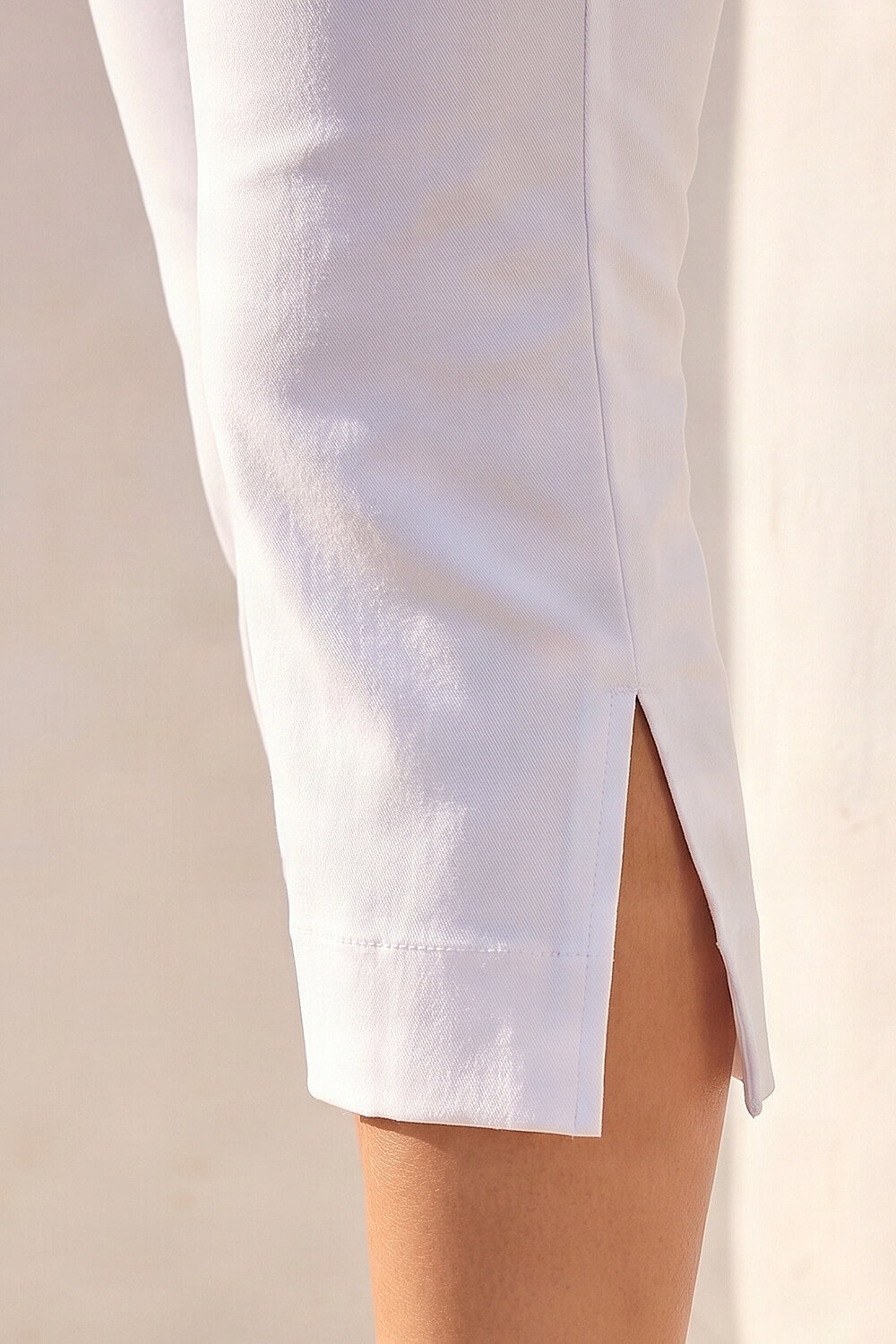 White Dusk Split Hem Bengaline Capri Trouser, Image 5 of 4