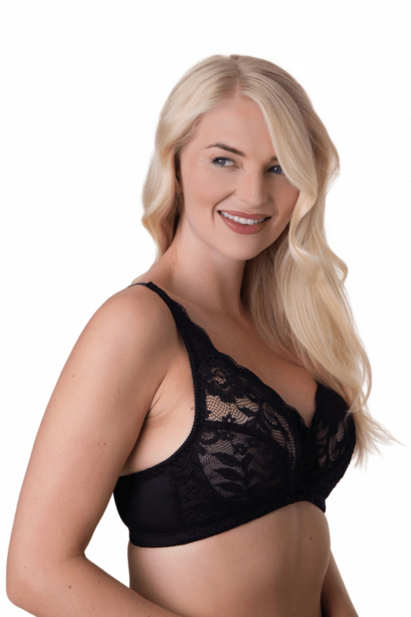 Black Camille Lingerie Black Soft Lace Cup Non-Wired Bra, Image 4 of 5