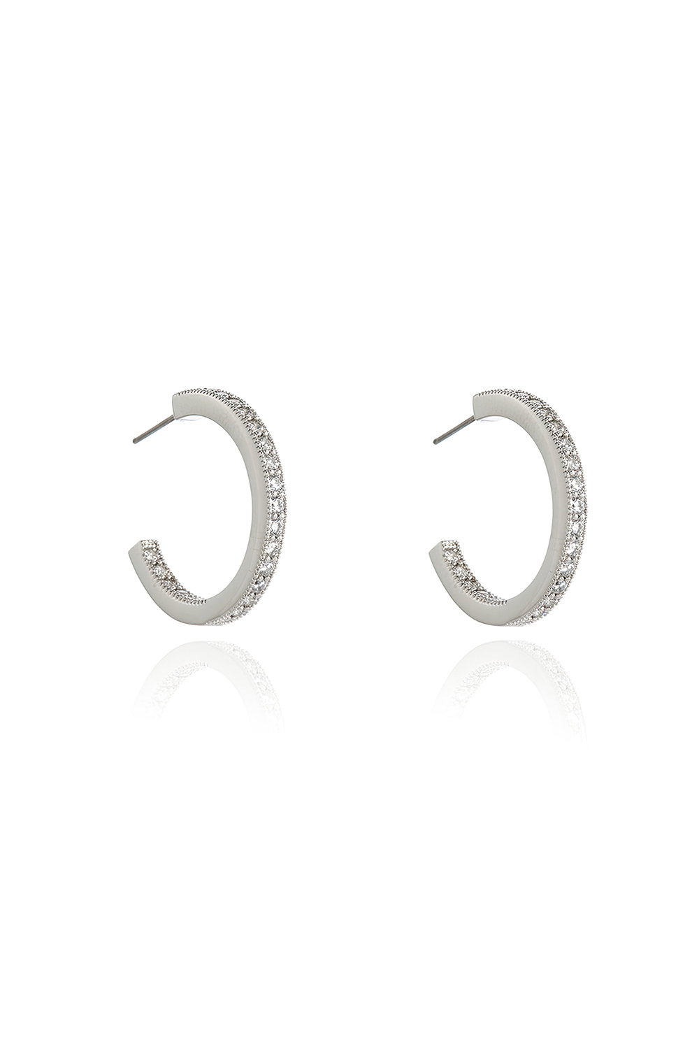 Silver Cachet London Saga Large Silver Hoop Earrings, Image 1 of 2