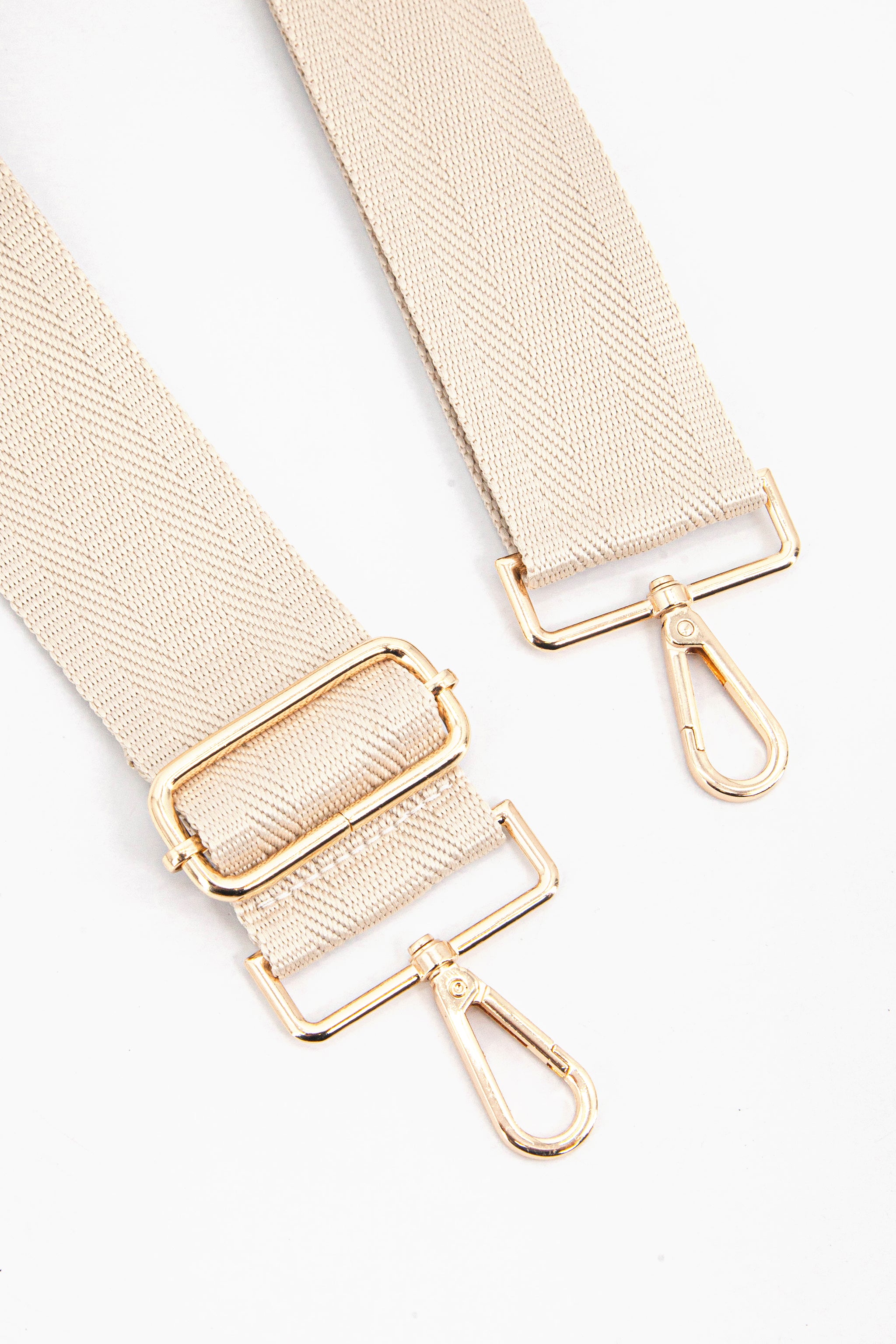 Cream Sarta Cream Plain Woven Wide Bag Strap, Image 2 of 4